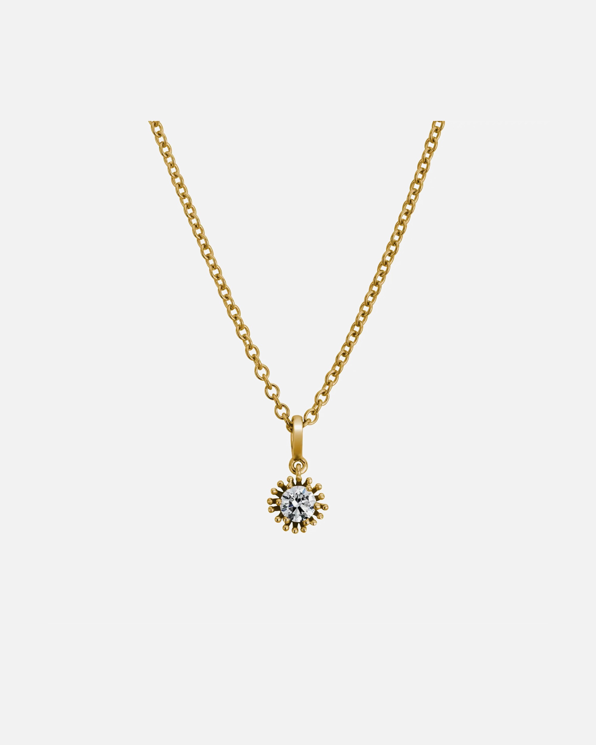 Halskette für Weiblich Lyomi Default Brand Line Anhänger mit Kette 585/- Gold Diamant Lab Grown weiß 0,25ct. gelb vergoldet