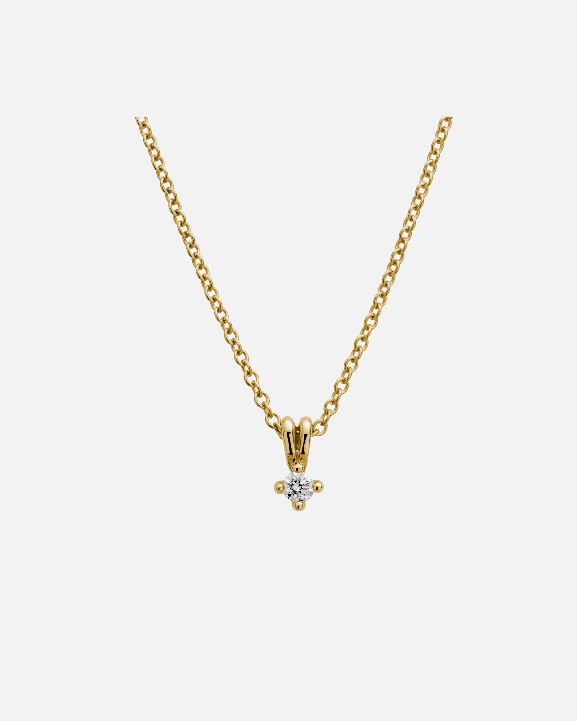 Halskette für Weiblich Lyomi Default Brand Line Anhänger mit Kette 585/- Gold Diamant Lab Grown weiß 0,15ct. gelb vergoldet