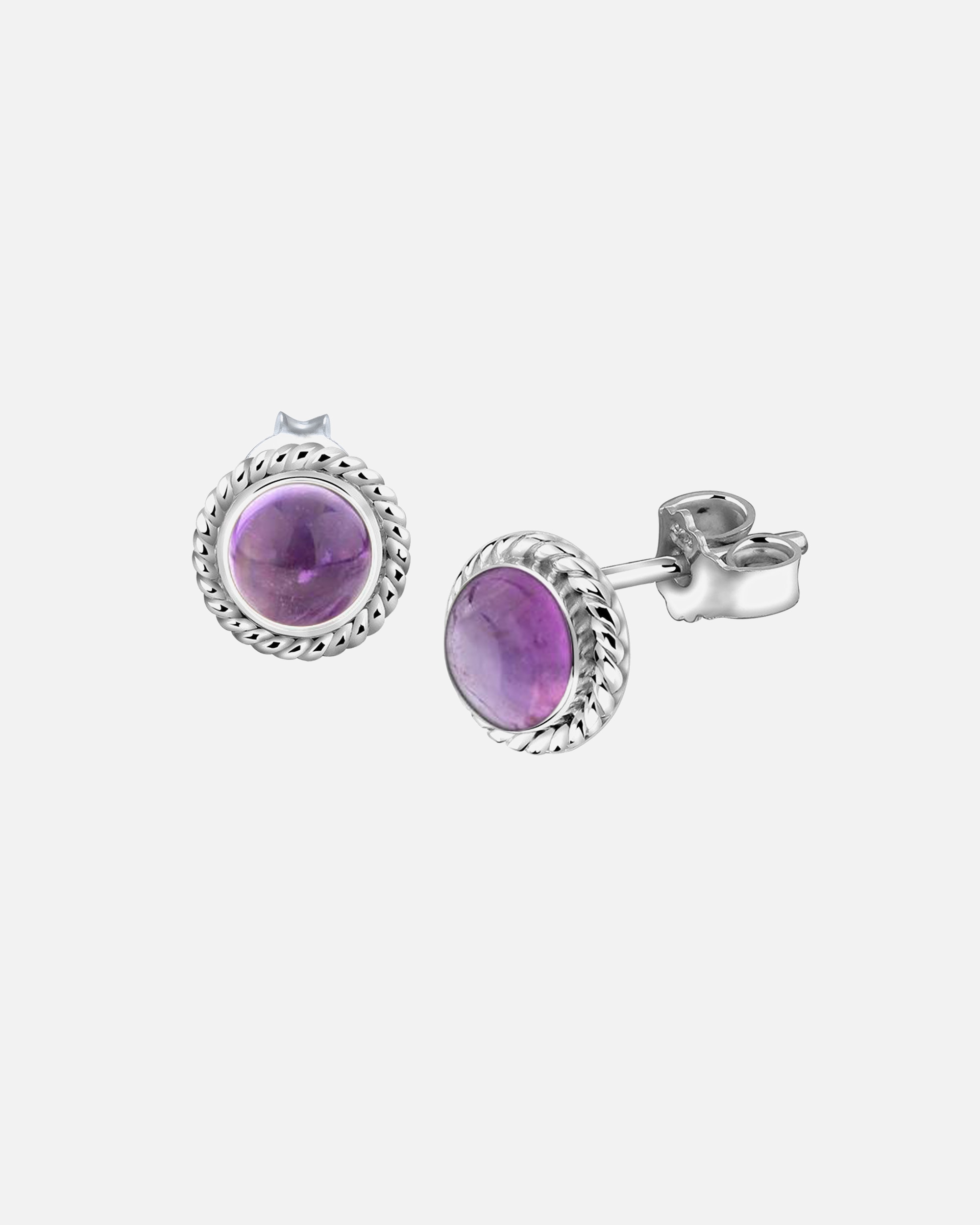 Ohrringe für Weiblich Nenalina Nenalina Kolczyki Ohrstecker Amethyst Geburtsstein Februar 925 Silber 1 Stück