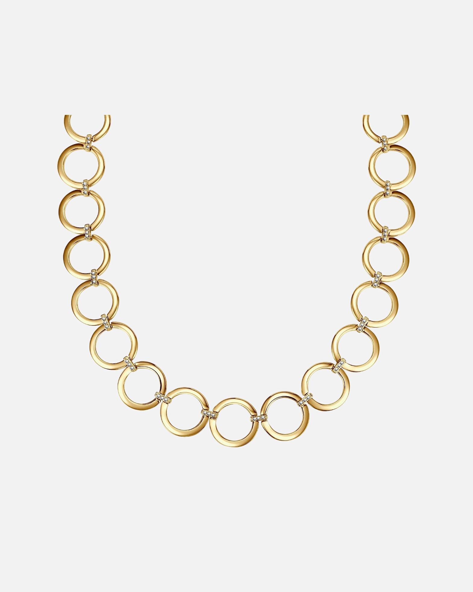 Halskette für Weiblich Halskette Metall-Legierung verziert mit Kristallen von Swarovski® in Gelbgold 1 Stück