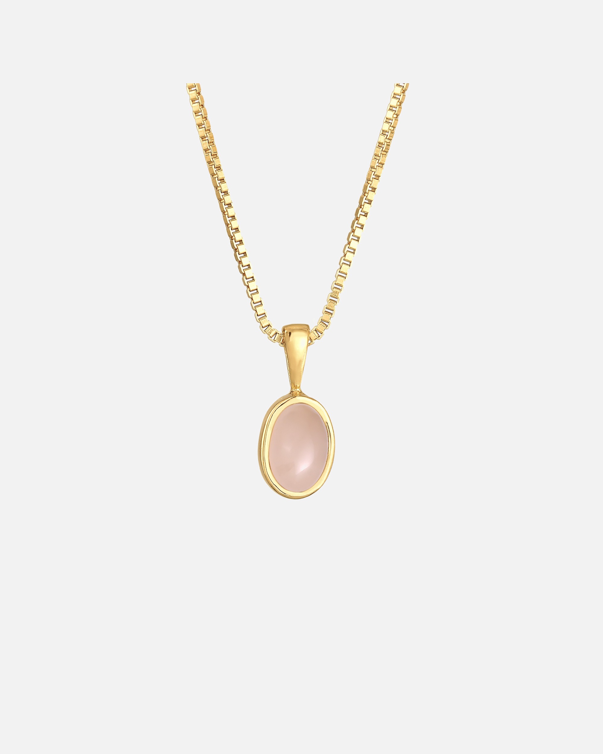 Halskette für Weiblich Elli PREMIUM Basic Rosa Quarz Edelstein 925 Sterling Silber 1 Stück