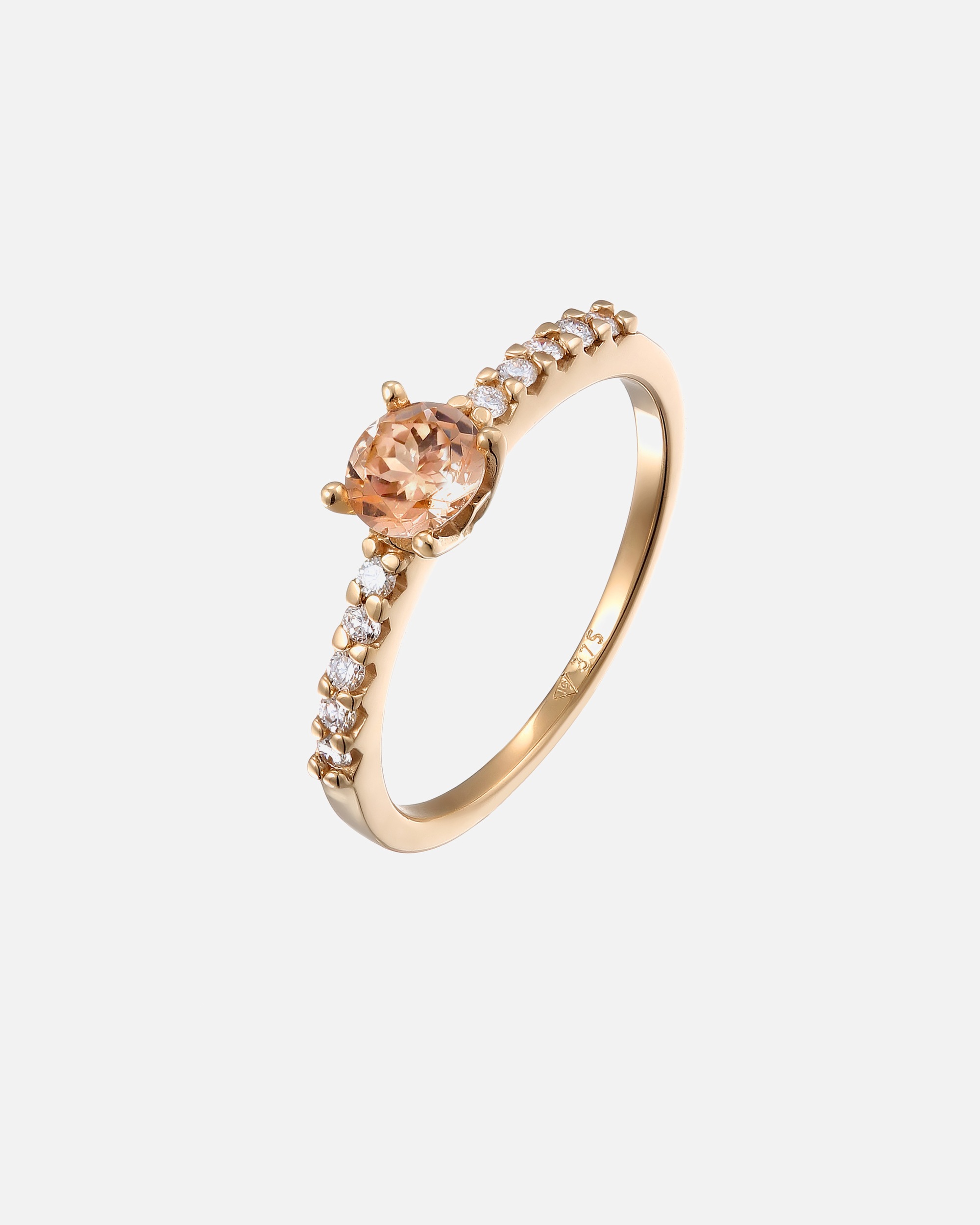 Ring für Weiblich Elli DIAMONDS Verlobungsring Morganit Diamanten Diamantschliff (0.04 ct) 375 Gelbgold 56