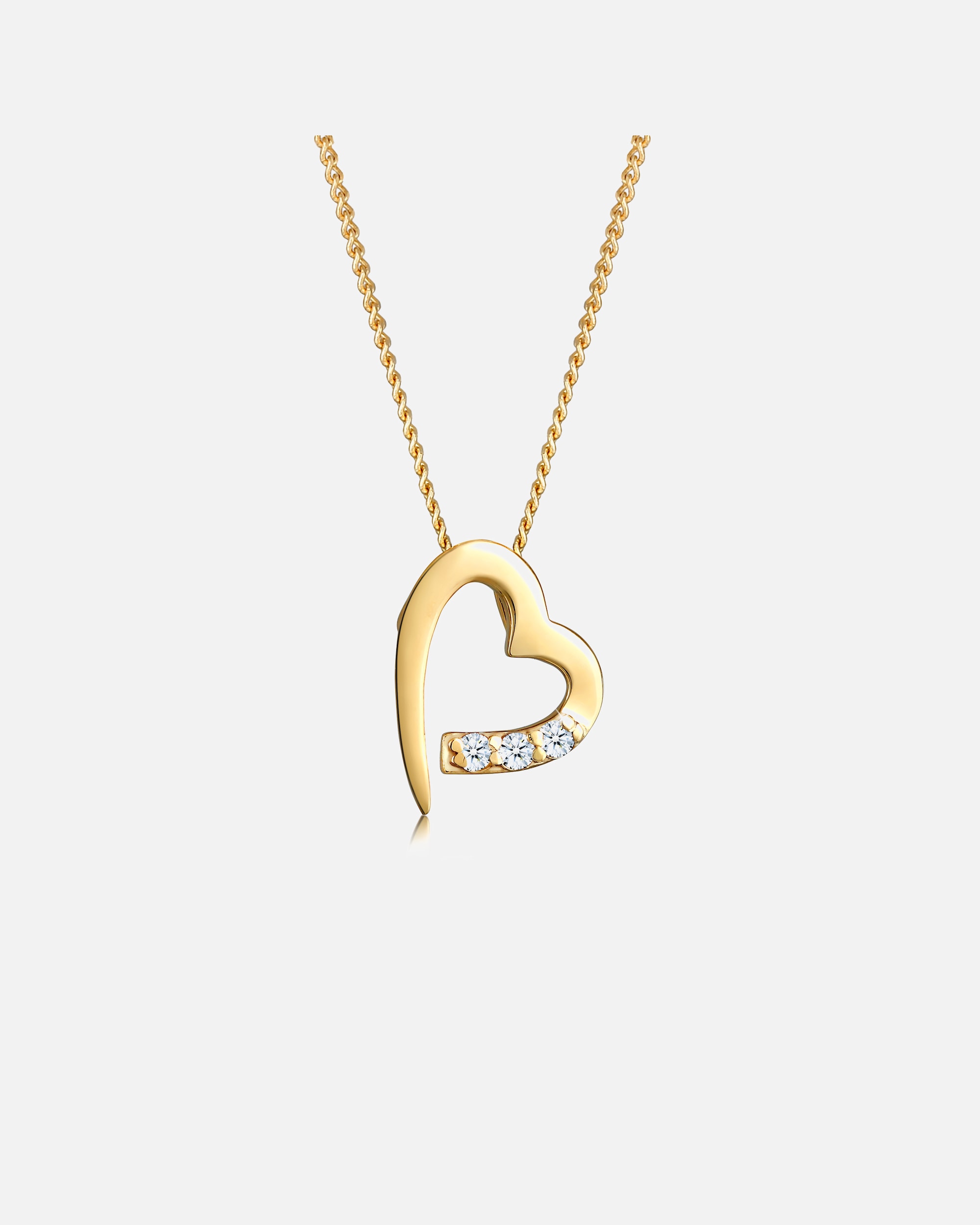 Halskette für Weiblich Elli DIAMONDS Herz Diamanten (0.04 ct.) 585er Gelbgold 1 Stück