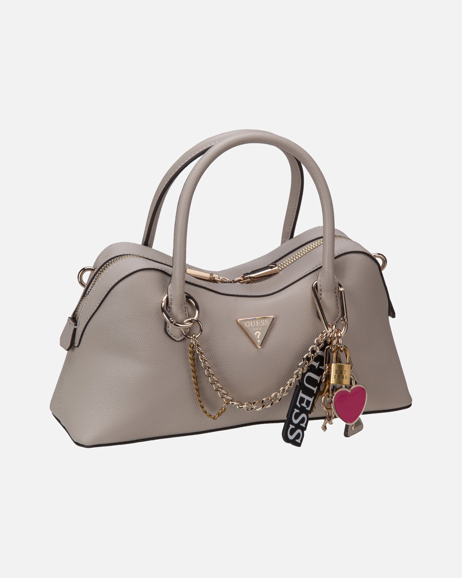 Handtasche für Weiblich GUESS Handtasche Davina Satchel light taupe
