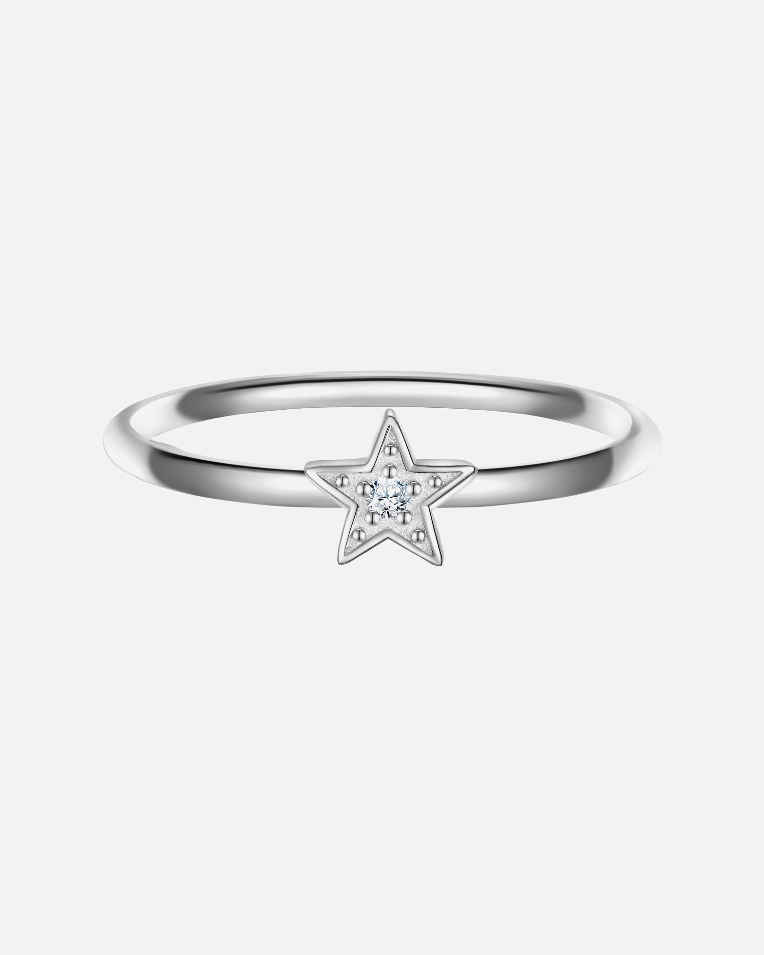 Ring für Weiblich Glanzstücke München Ring Stern aus Sterling Silber in Silber mit Zirkonia 50