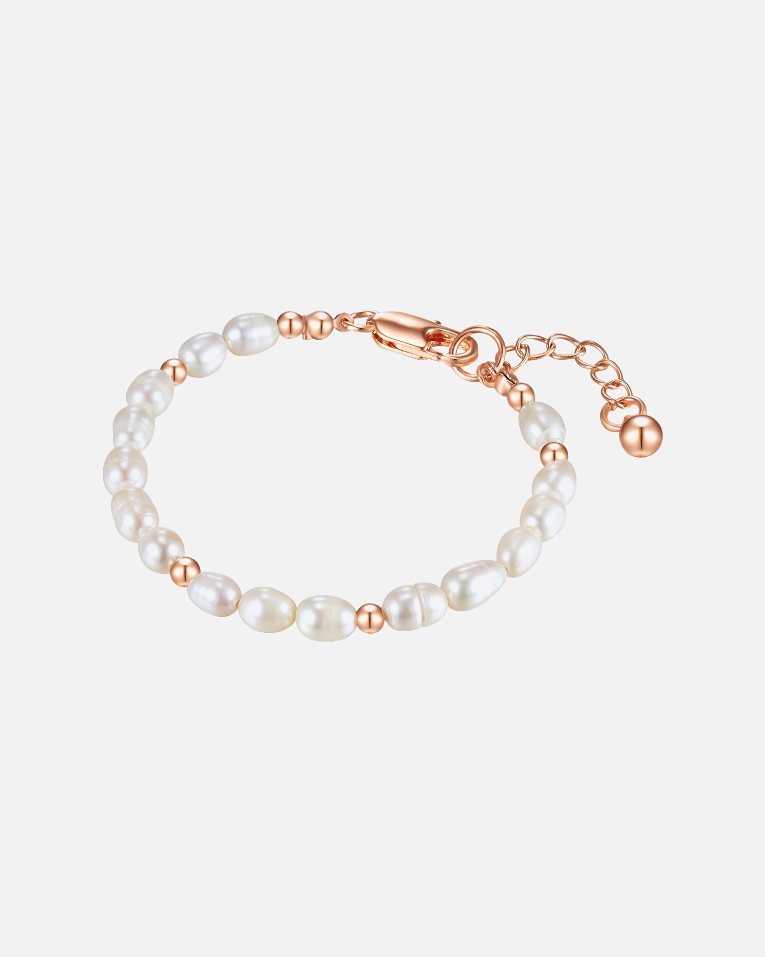 Armband für Weiblich Lulu & Jane Perlen-Armband Messing Süßwasser-Zuchtperle in Roségold 1 Stück