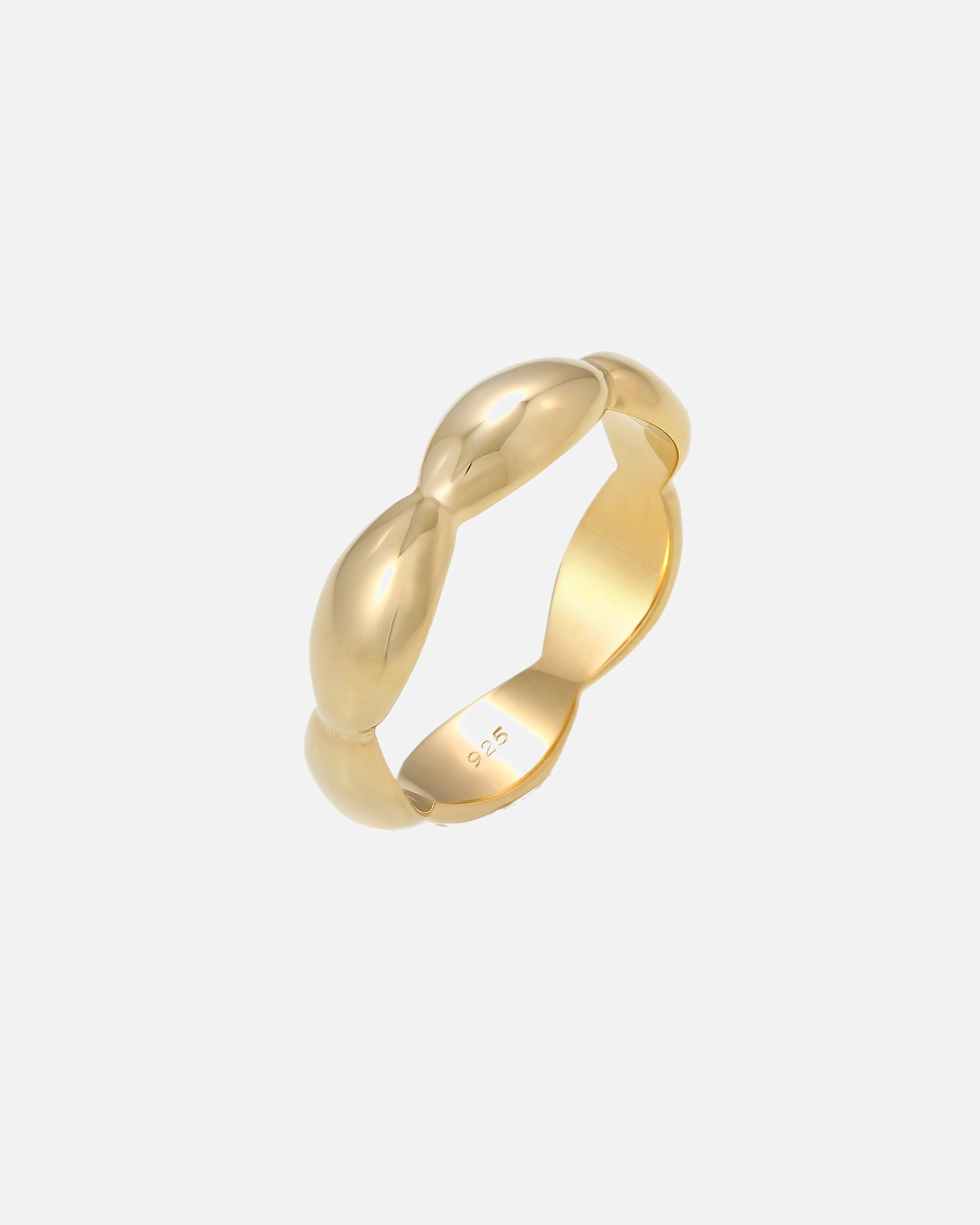 Ring für Weiblich Elli Bandring Basic Geschwungen Geo Look 925 Silber 56