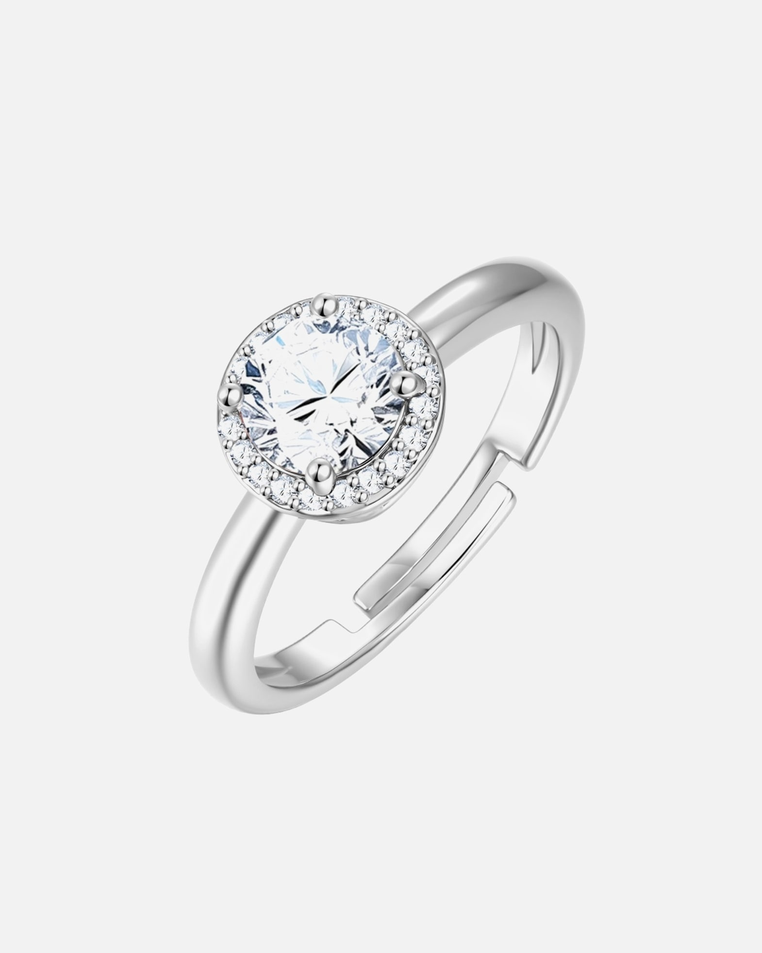 Ring für Weiblich Lulu & Jane Ring aus Messing in Silber mit Zirkonia 58