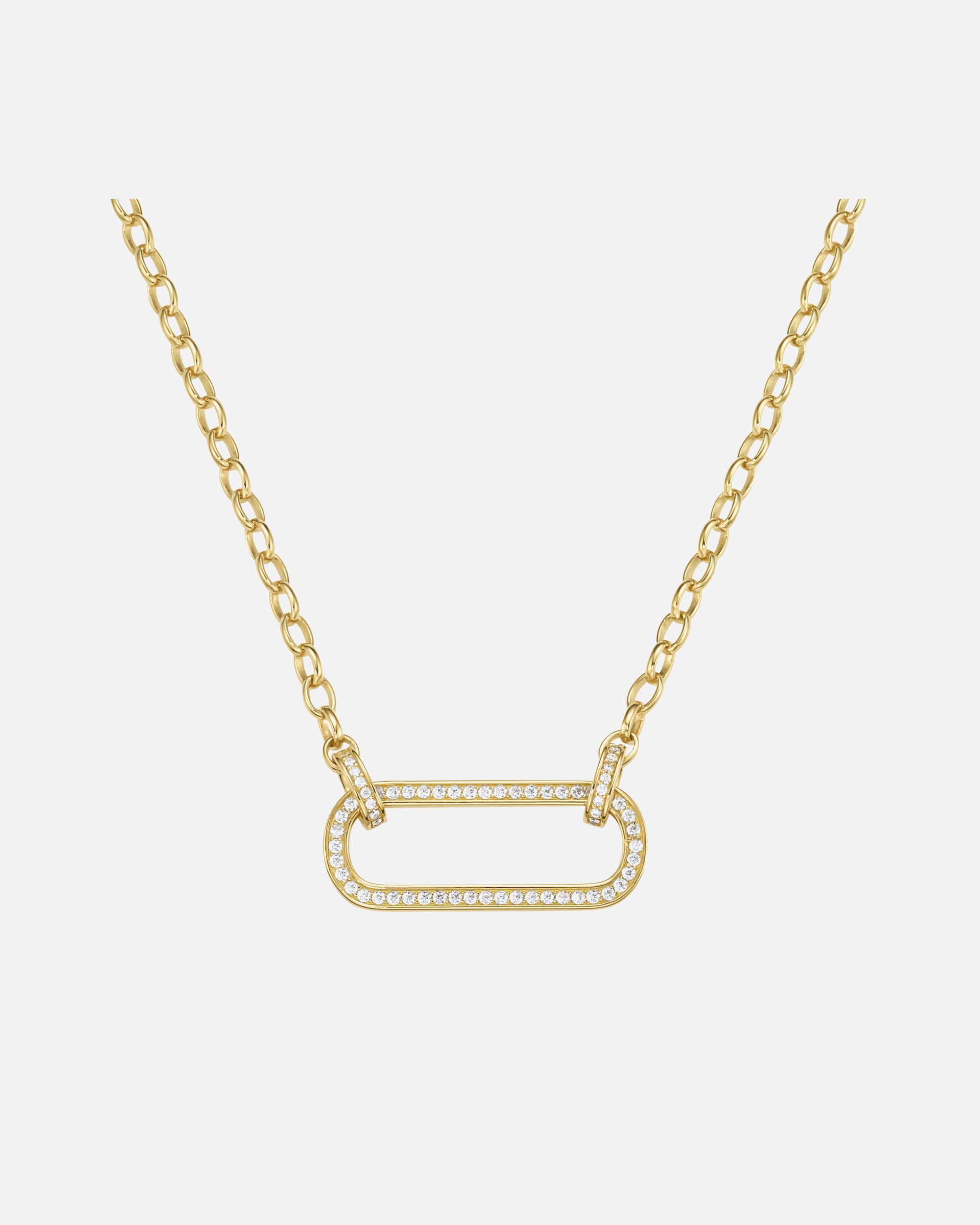 Halskette für Unisex Collier mit Zirkonia, Silber 925 Gold