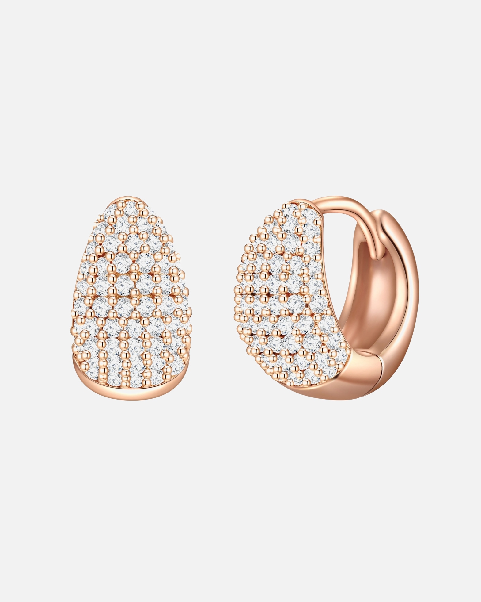 Creolen für Weiblich Glanzstücke München Creolen Sterling Silber Zirkonia in Roségold 1 Stück