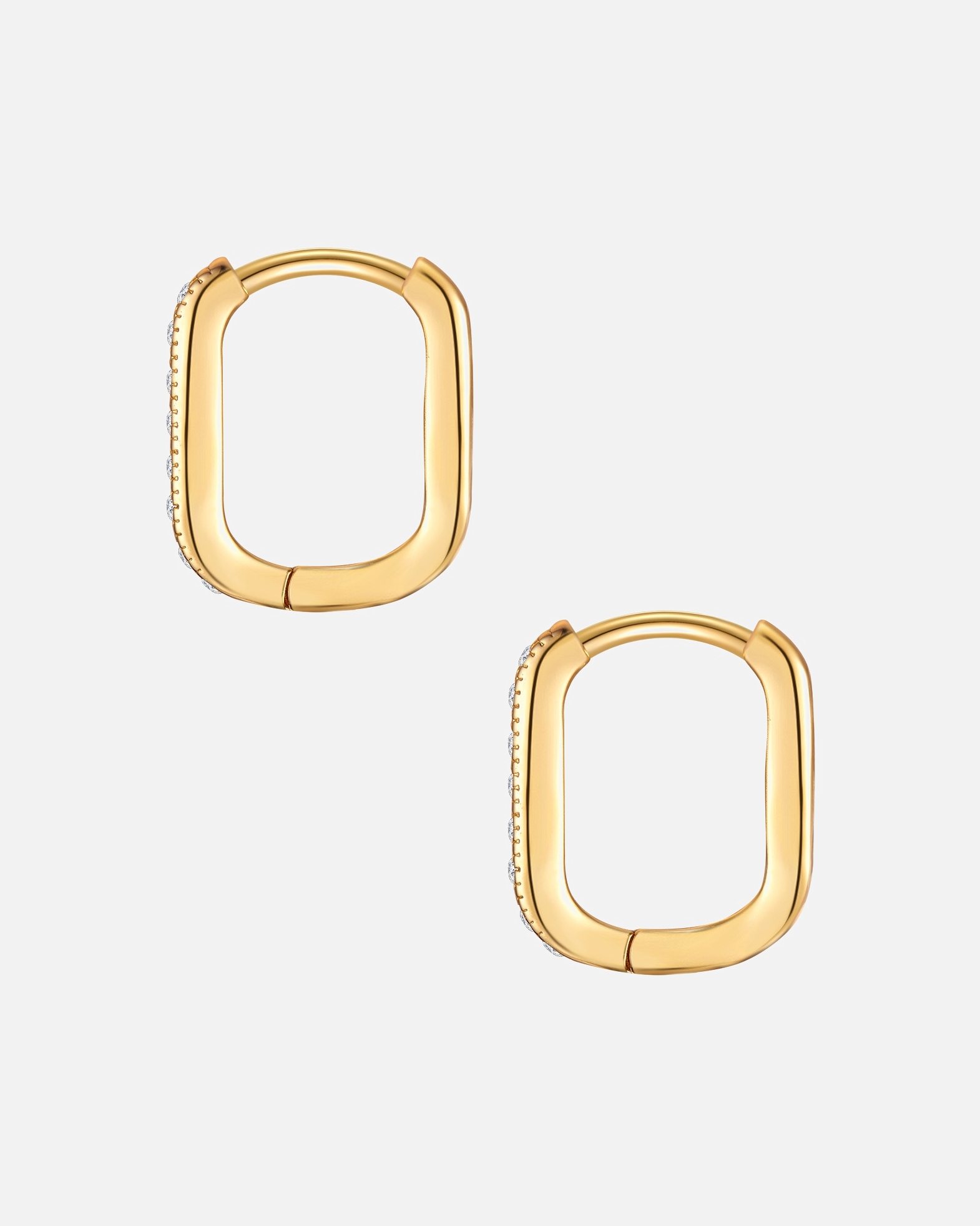 Creolen für Weiblich Lulu & Jane Creolen aus Metall in Gelbgold mit verziert mit Kristallen von Swarovski® 1 Stück