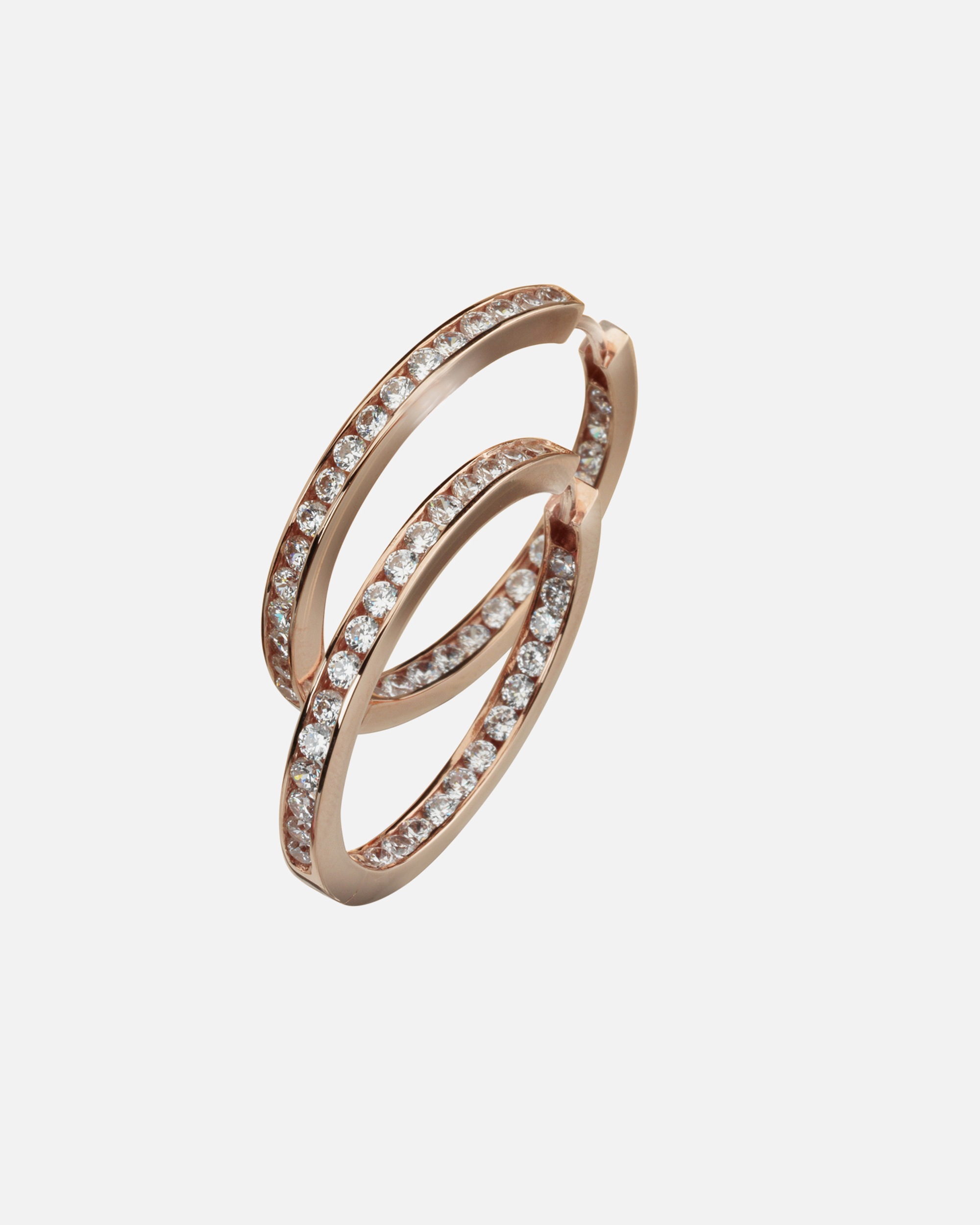 Creolen für Weiblich Celesta Ohrring 925/- Sterling Silber Zirkonia weiß rot