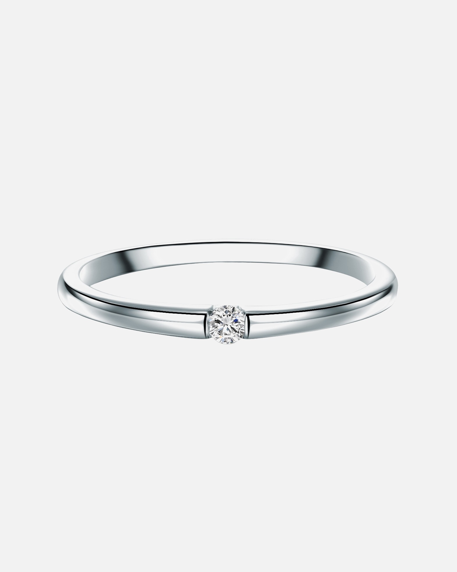 Ring für Weiblich Trilani Diamant-Ring aus Sterling Silber in silber mit Diamant 56