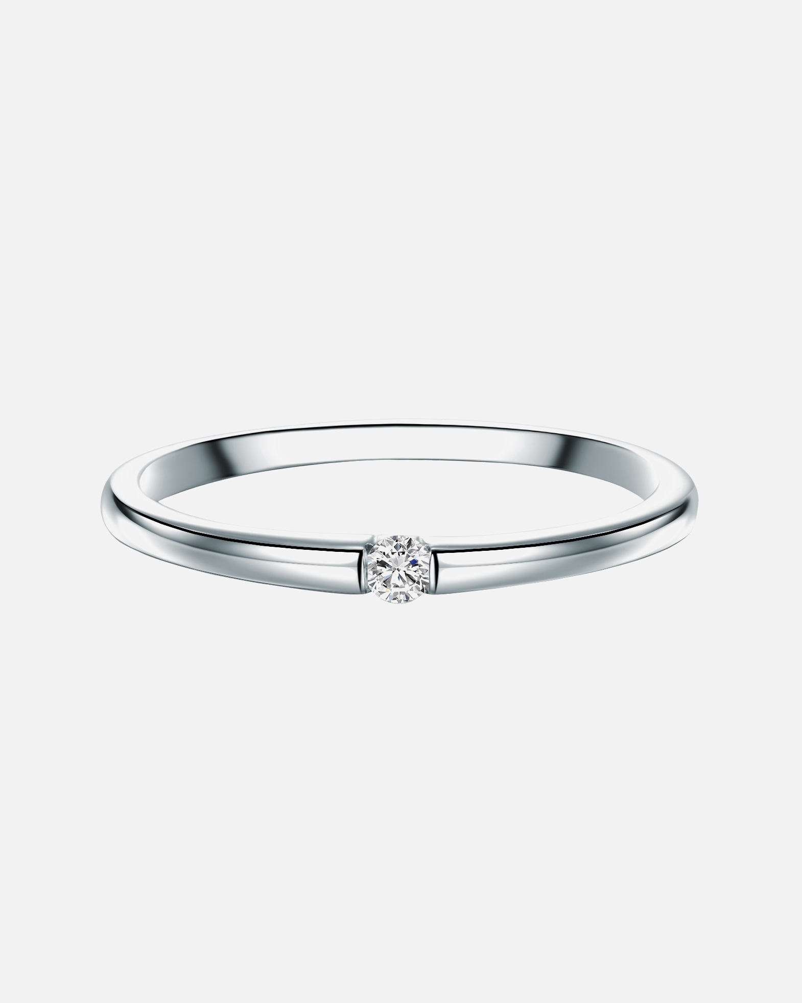 Ring für Weiblich Trilani Diamant-Ring aus Sterling Silber in silber mit Diamant 54