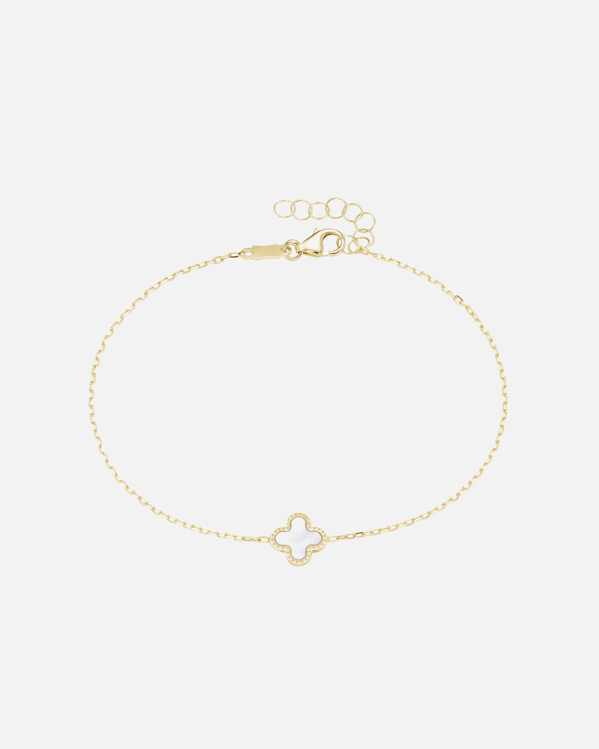 Armband für Unisex Luigi Merano Armband Blüte-Mittelteil mit Perlmutt, Gold 375 18 cm