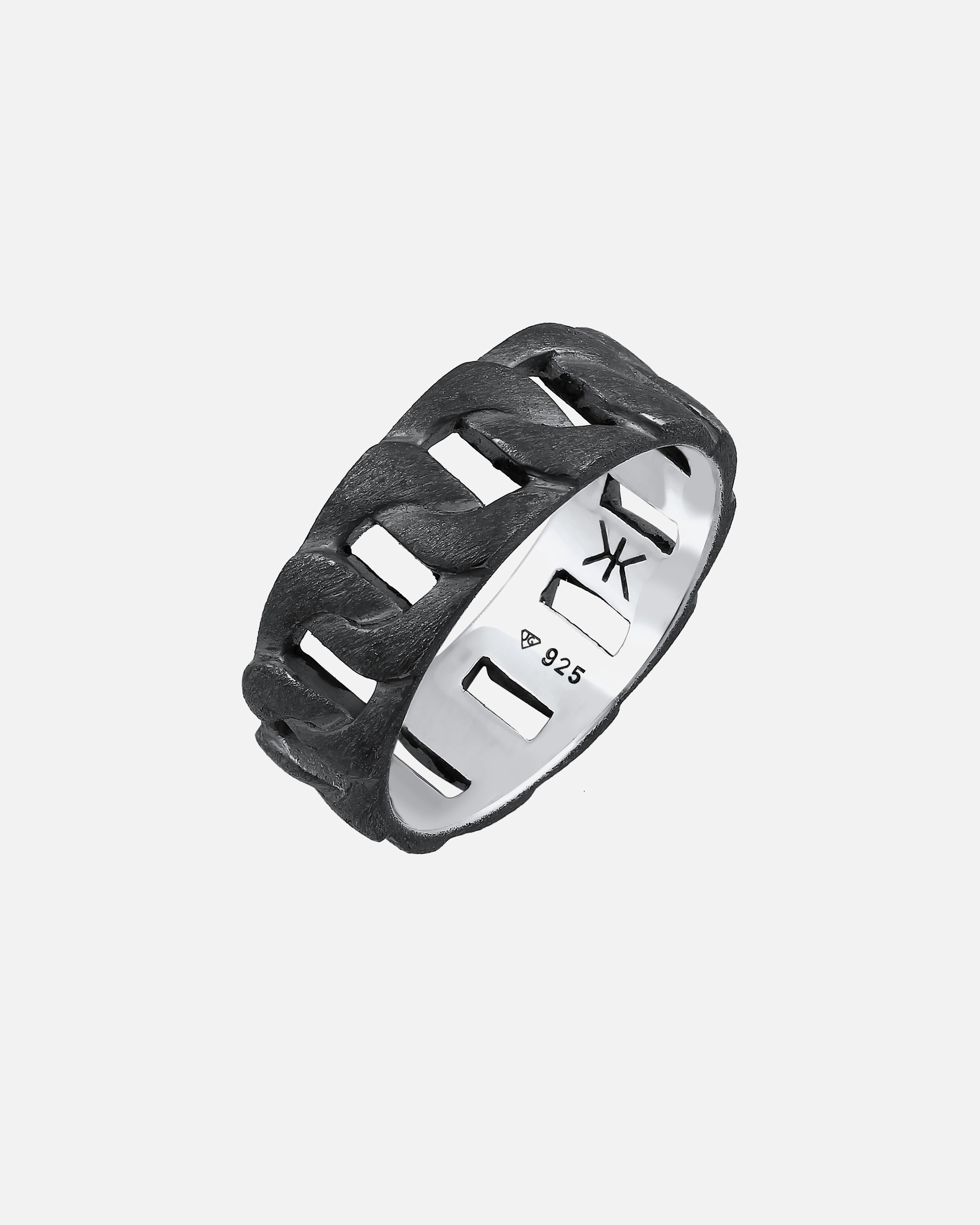 Ring für Männlich KUZZOI Herren Chunky Chain Look Cool Trend 925 Silber 54