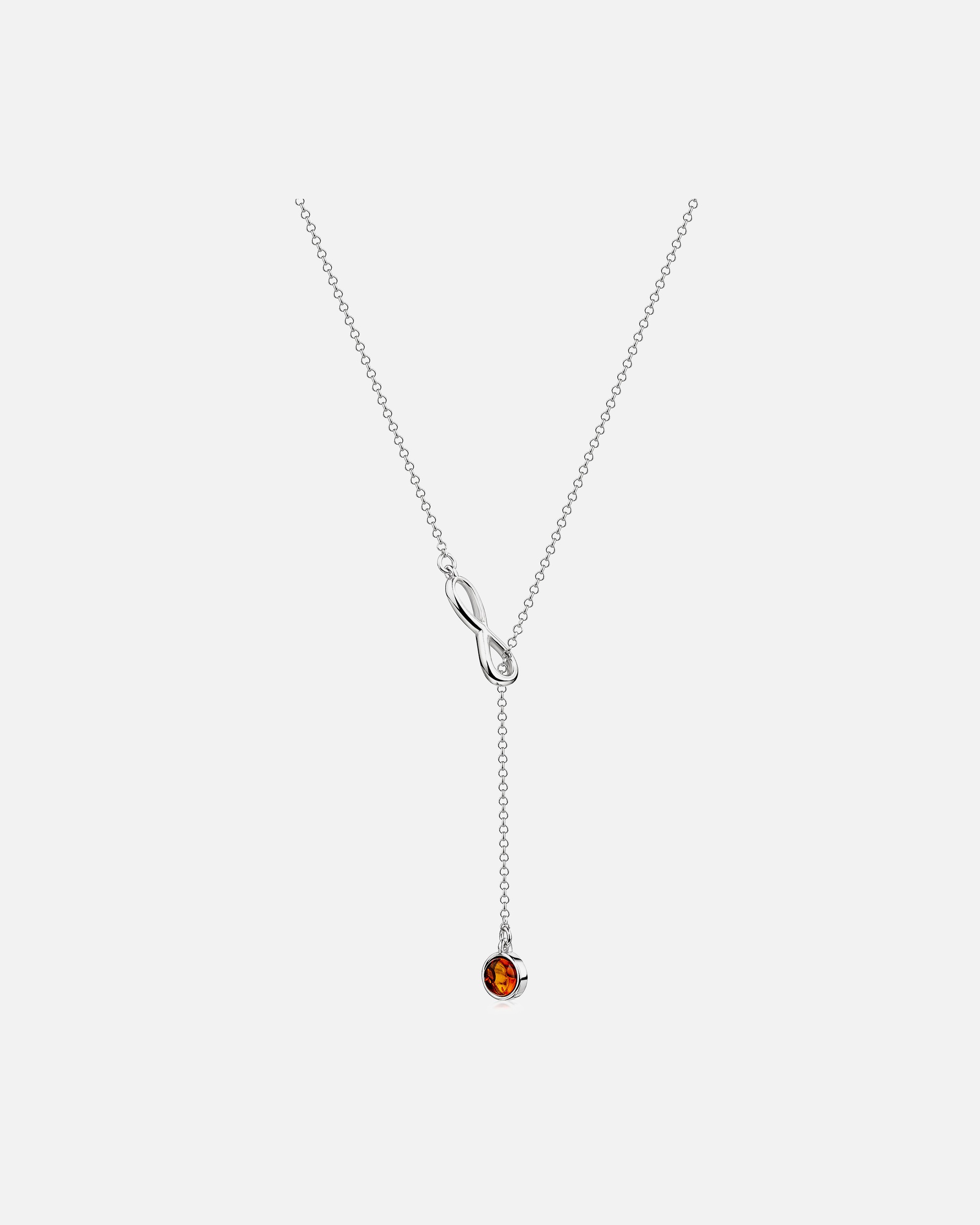 Kette für Weiblich Zeeme Collier 925/- Sterling Silber Bernstein weiß