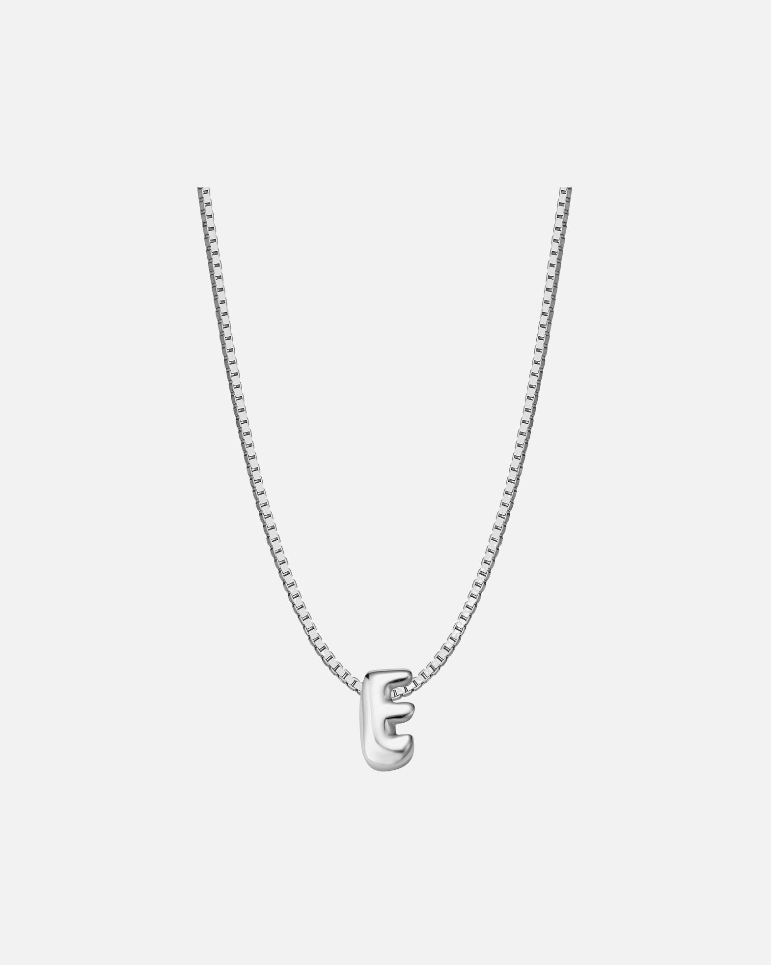 Halskette für Weiblich Halskette Buchstabe E aus Sterling Silber in silber 40,0 cm Basiskette + 5,0 cm Verlängerung