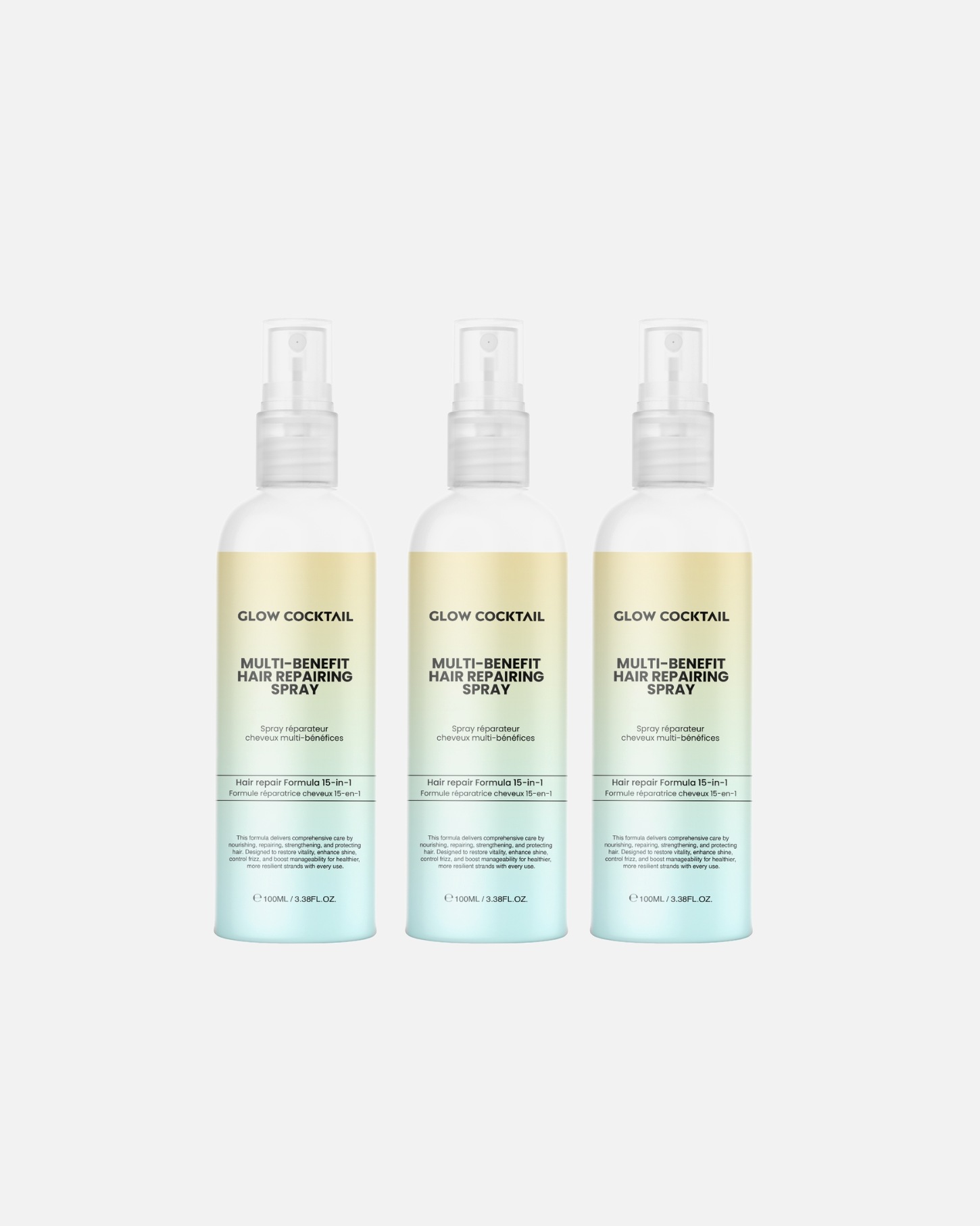 Leave-In-Conditioner für Weiblich Glow Cocktail Hair Repair Spray Trio 1 Stück