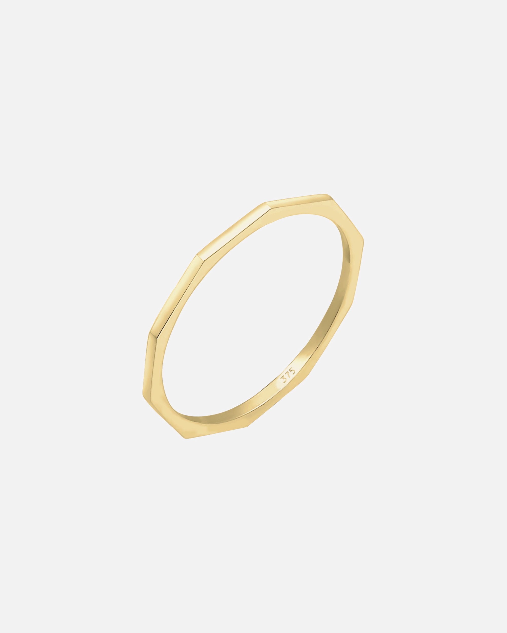 Ring für Weiblich Elli PREMIUM Bandring Geo Basic Minimal Look 375er Gelbgold 56