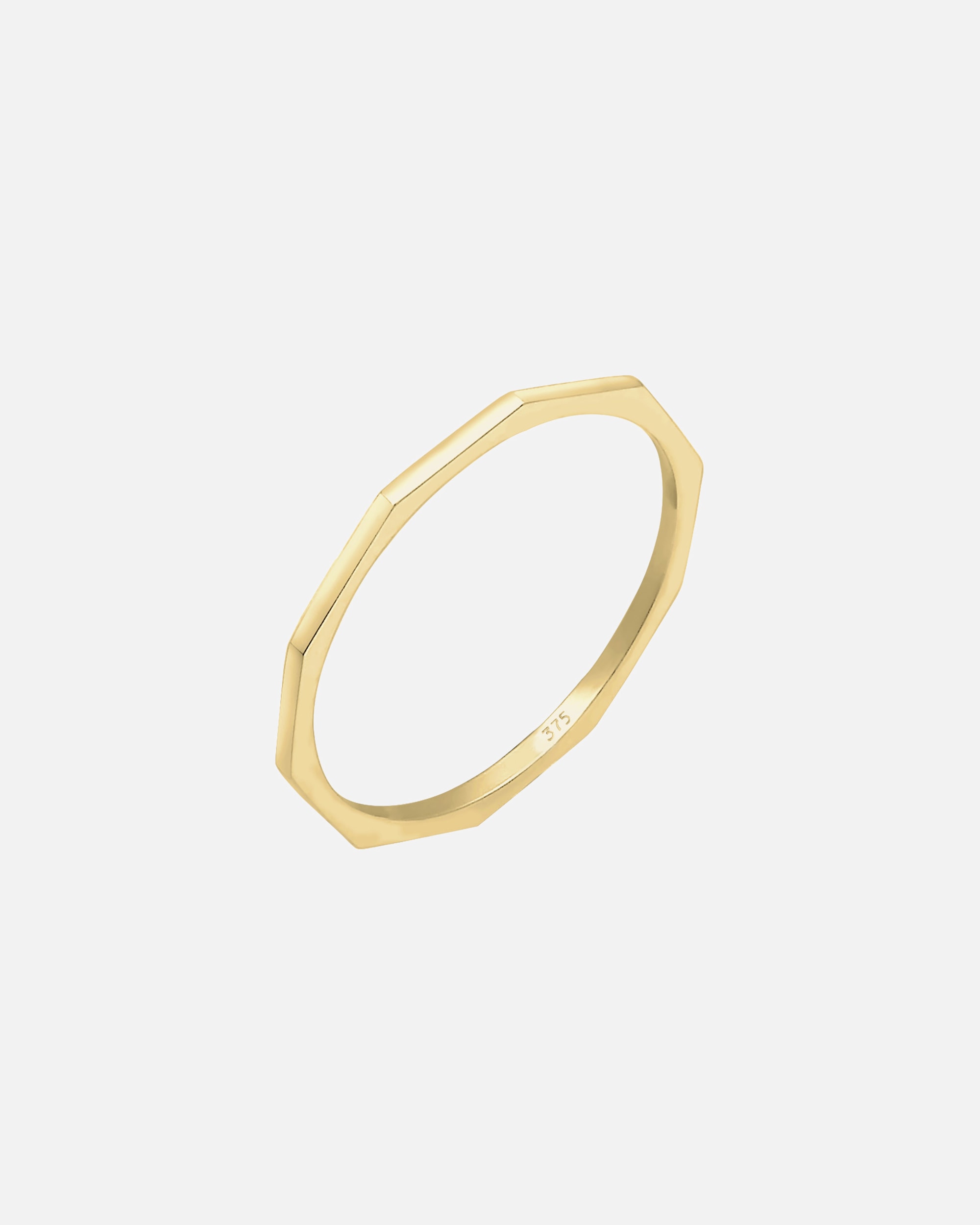 Ring für Weiblich Elli PREMIUM Bandring Geo Basic Minimal Look 375er Gelbgold 52