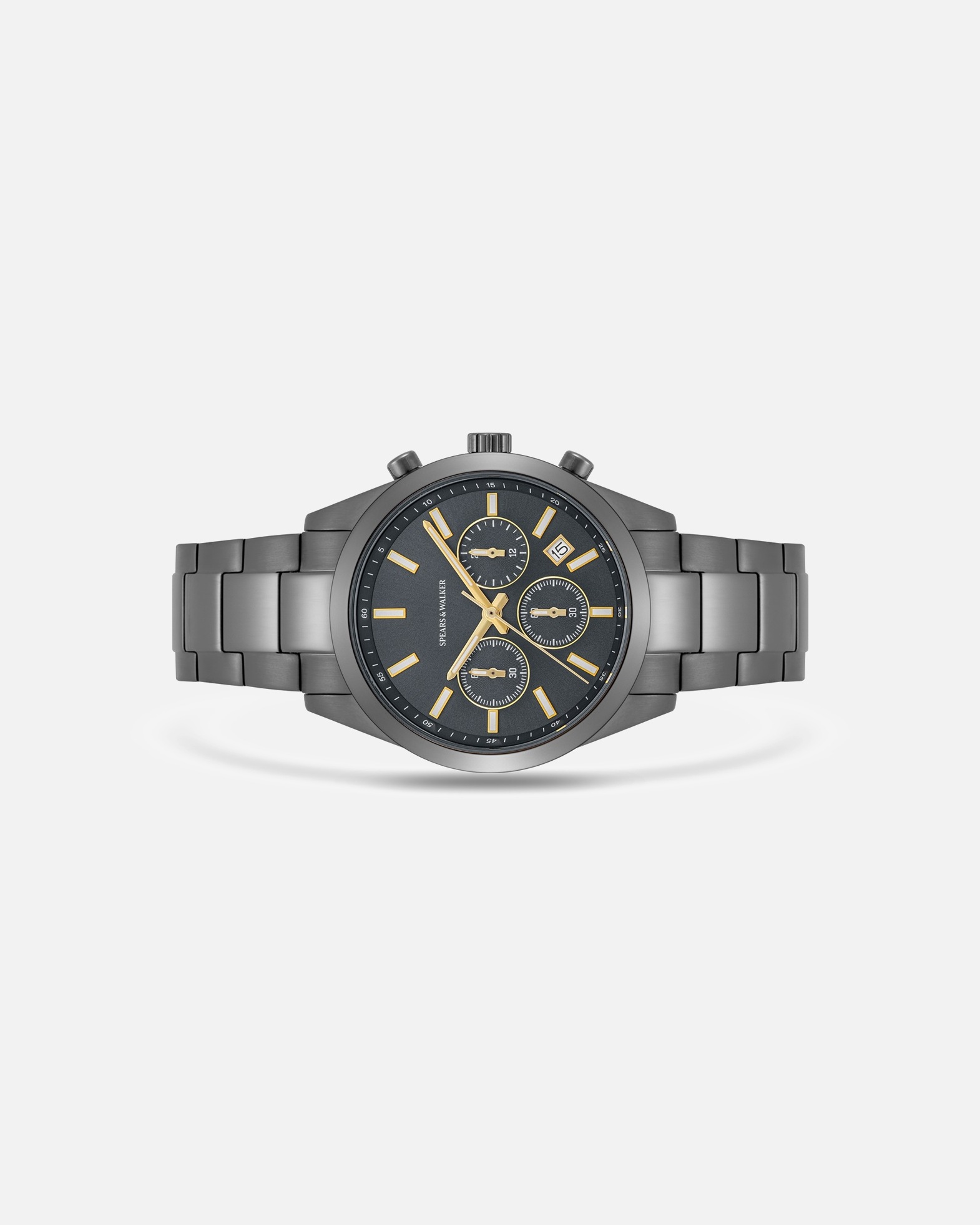 Uhr für Männlich Spears & Walker Armband-Uhr aus Edelstahl in anthrazit 200,6 mm