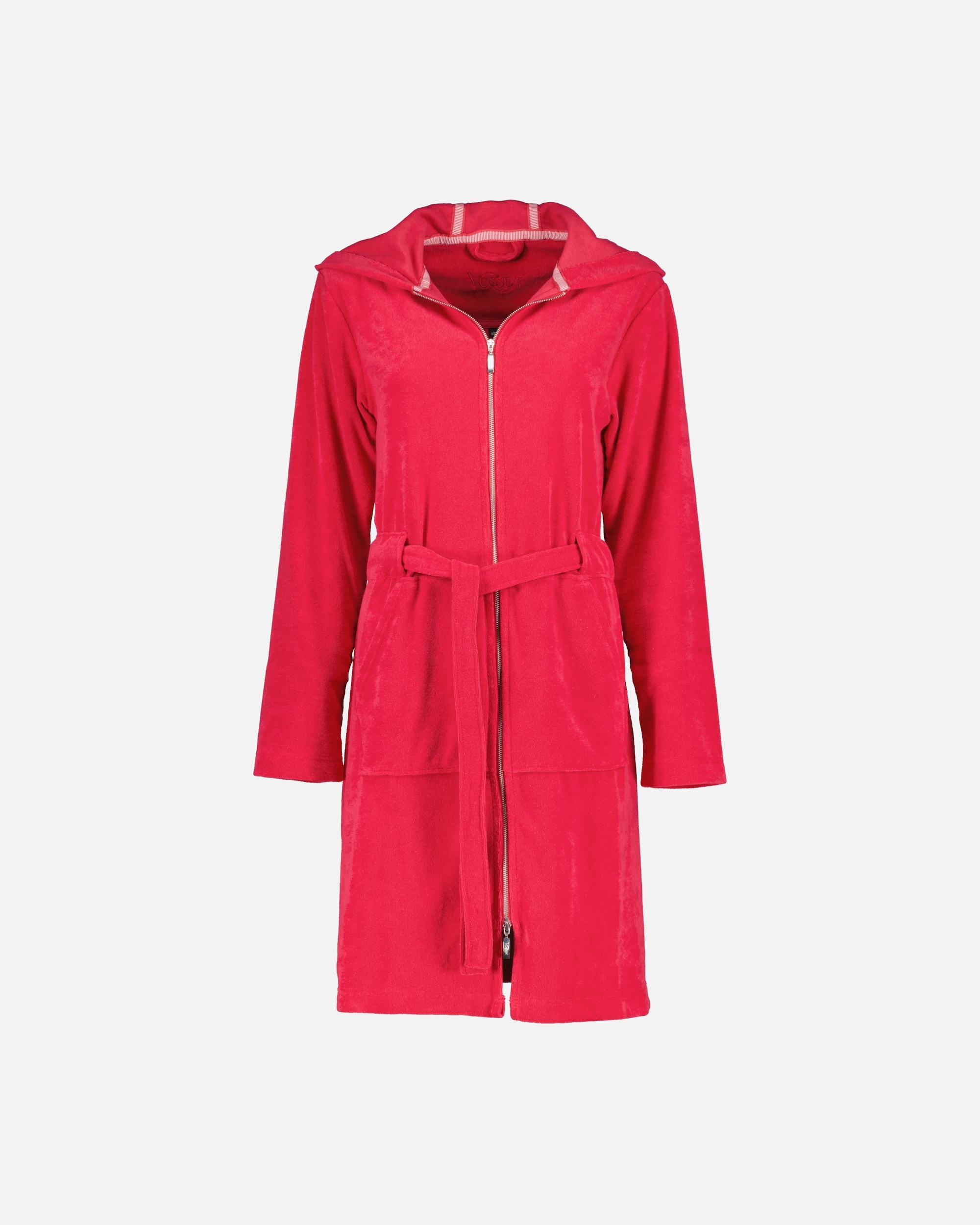 Bademantel für Unisex Vossen Vossen Bademäntel Damen Kurzmantel mit Kapuze Tampa kirschrot - 3680 S