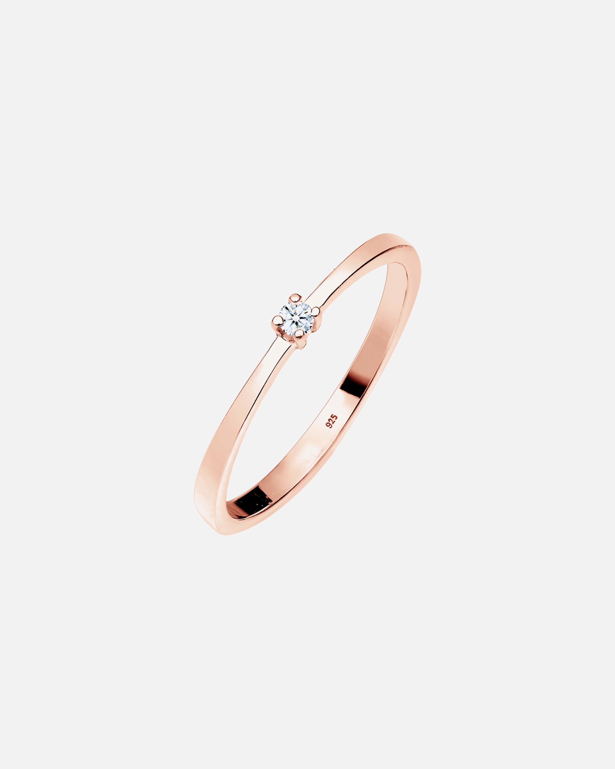 Ring für Weiblich Elli DIAMONDS Verlobung Solitär Diamant (0.03 ct.) 925 Silber 54