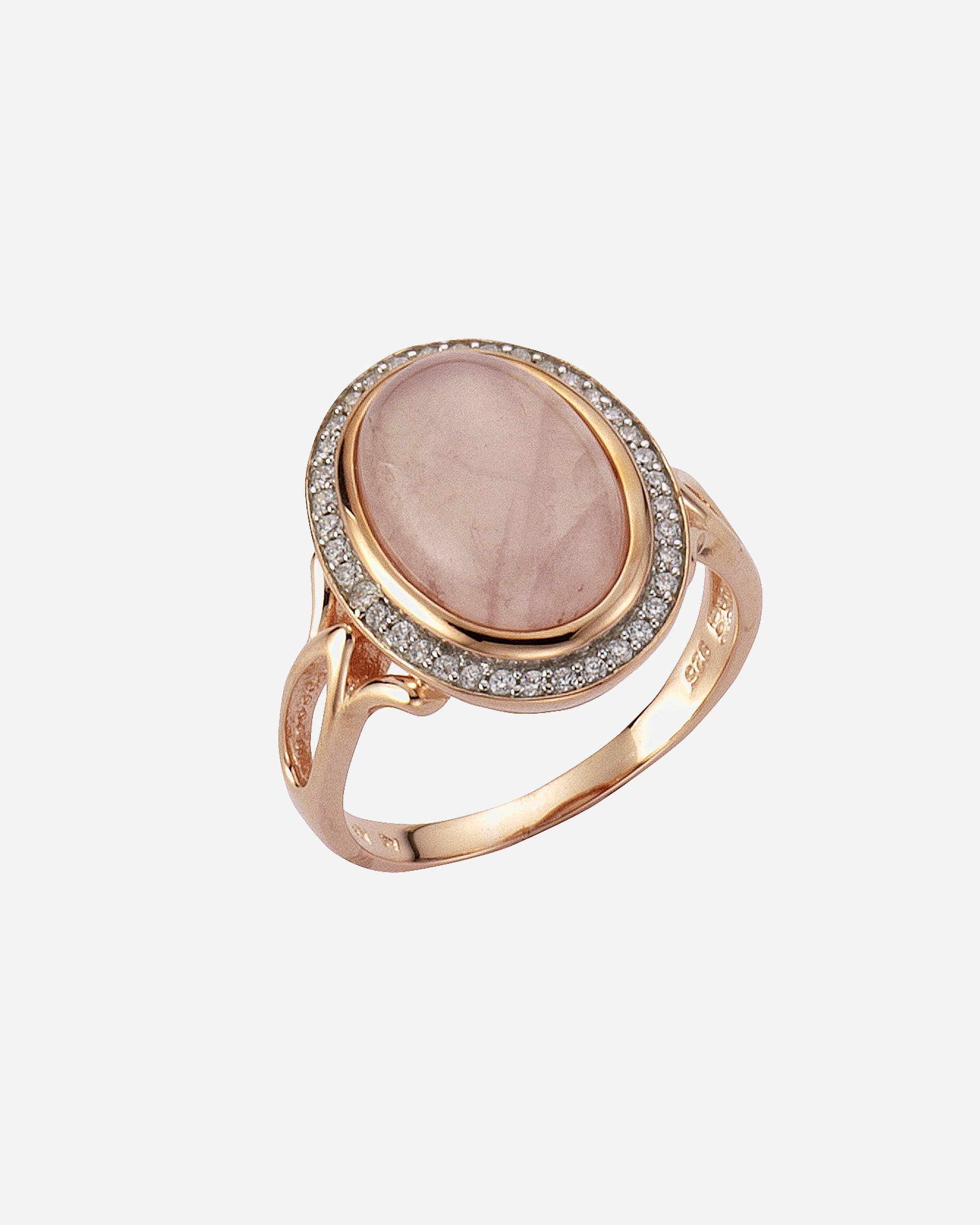 Ring für Weiblich Zeeme Ring 925/- Sterling Silber Rosenquarz rosa 052 (16,6)