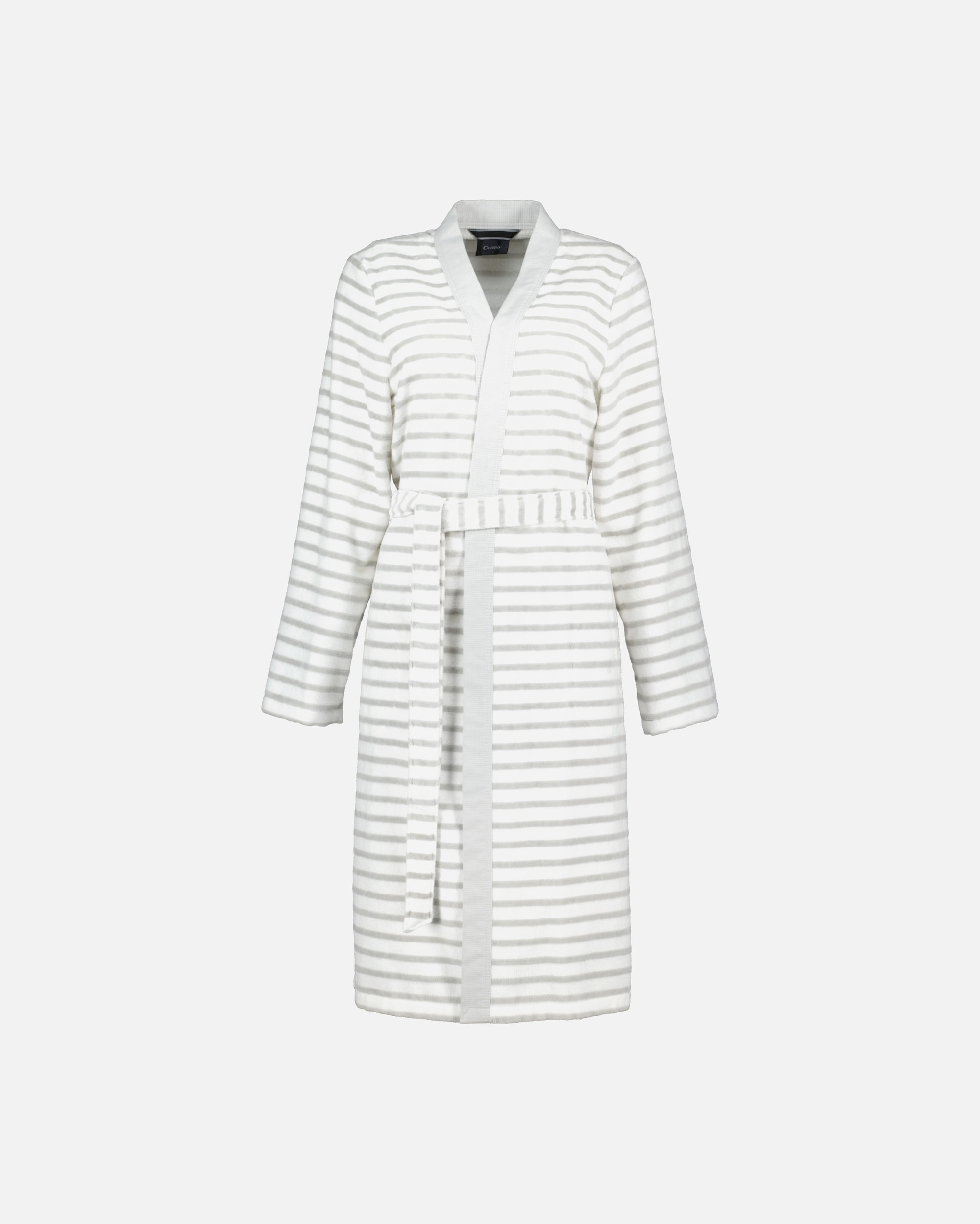 Bademantel für Weiblich Cawö Cawö Bademäntel Damen Kimono Breton 6595 silber - 76 S