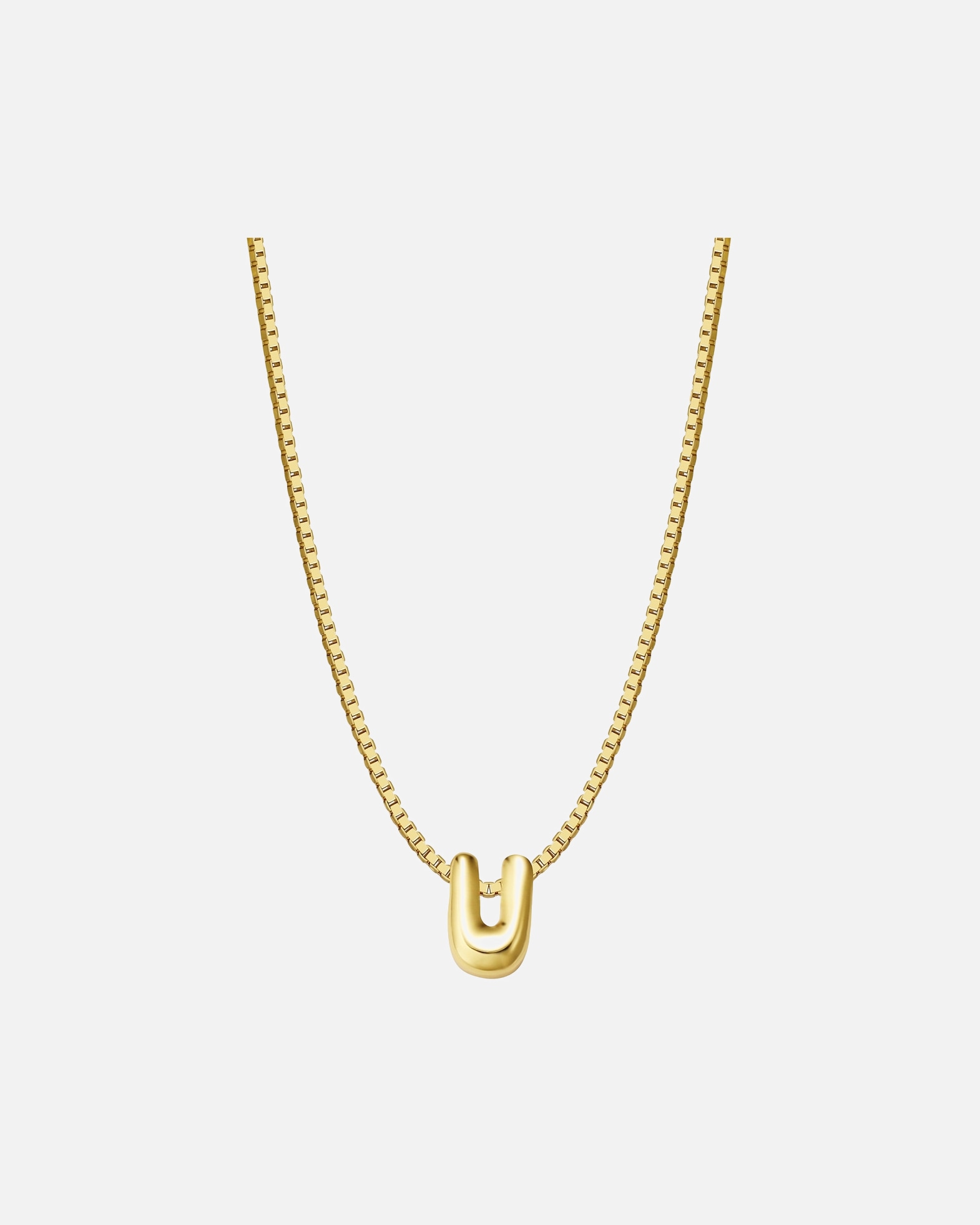 Halskette für Weiblich Glanzstücke München Halskette Buchstabe U aus Sterling Silber in gelbgold 40,0 cm Basiskette + 5,0 cm Verlängerung