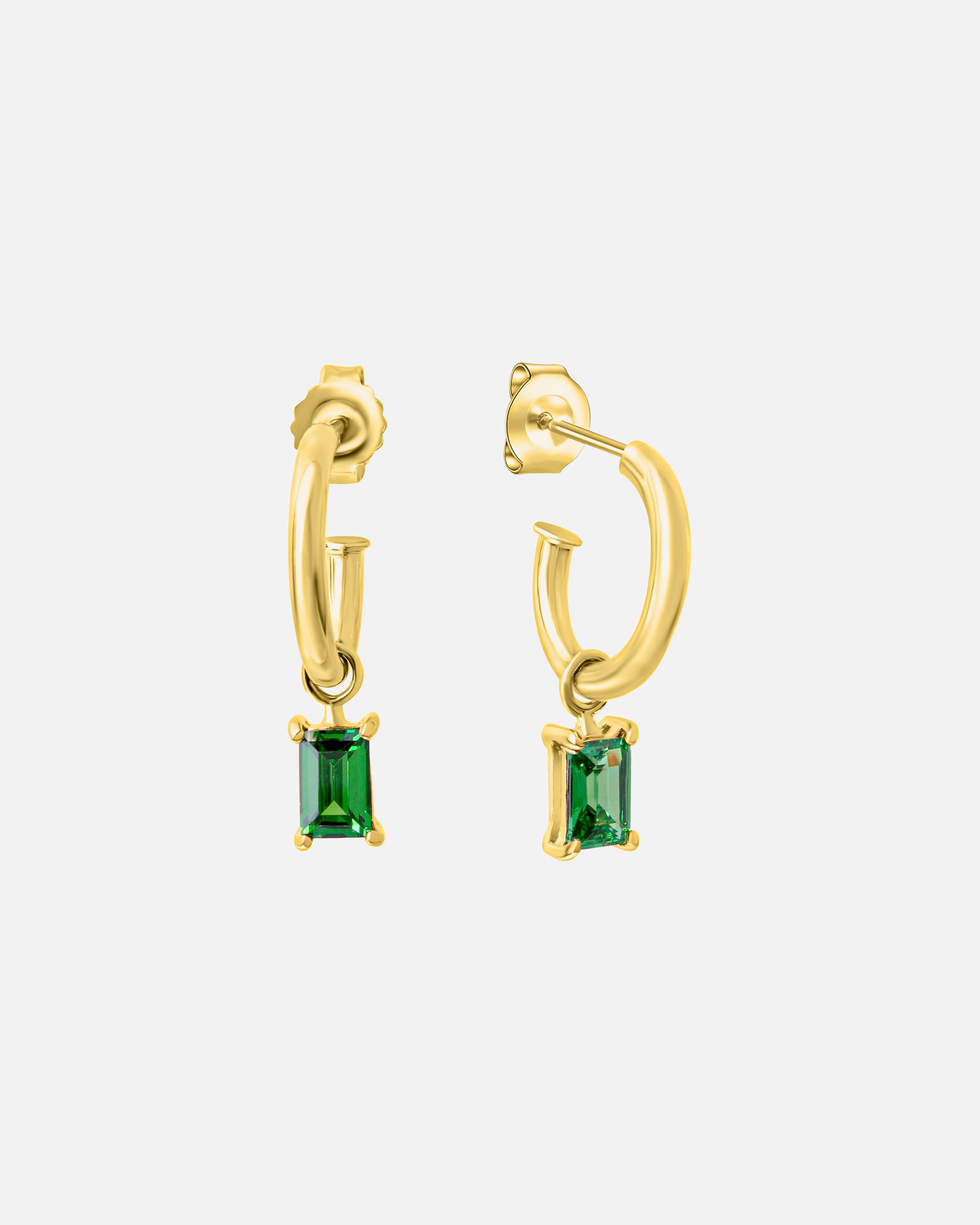 Creolen für Weiblich Celesta Steckcreolen mit Einhänger 925/- Sterling Silber Zirkonia grün gelb