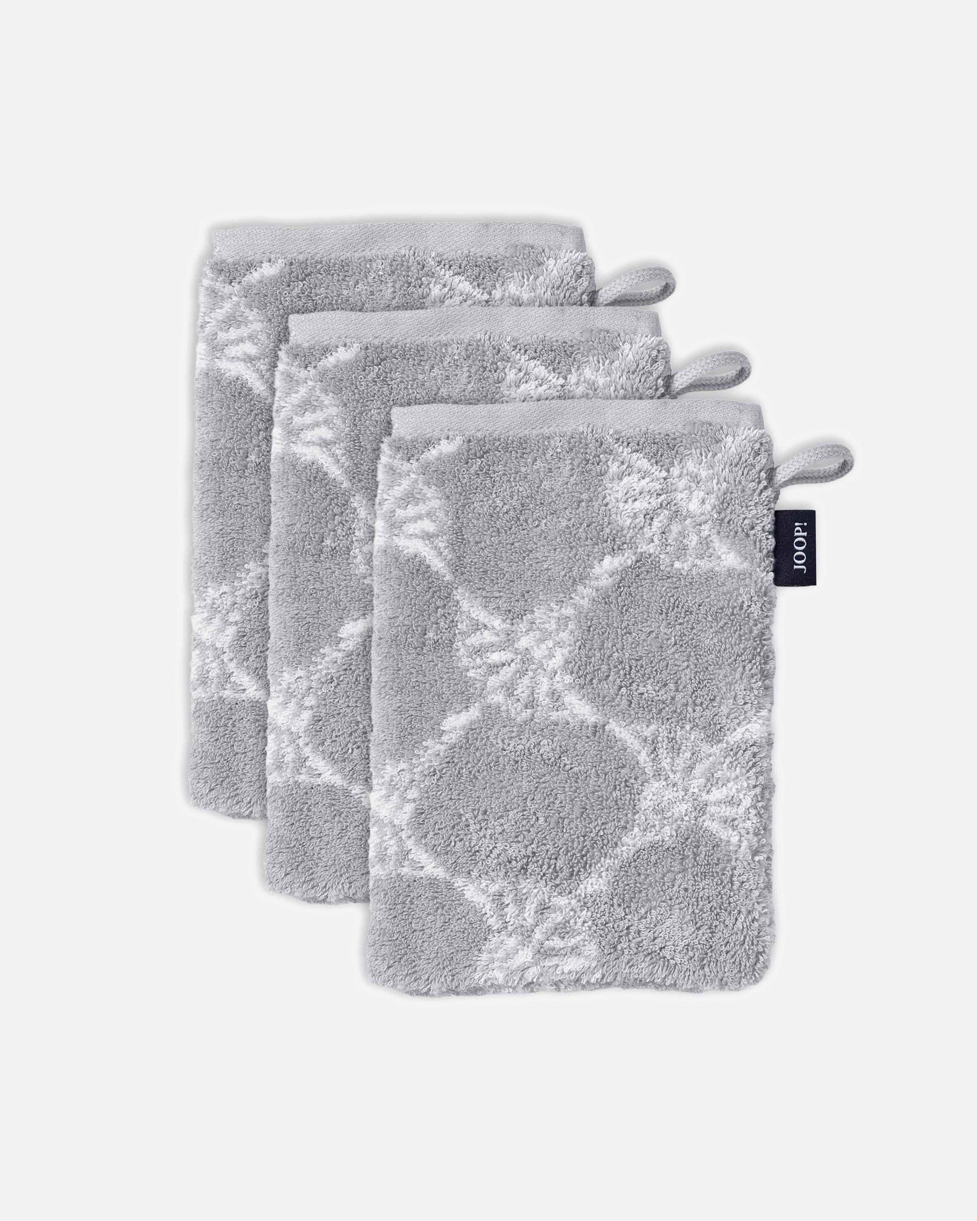 Waschlappen für Unisex JOOP! Waschlappen 3er Pack 'Doubleface' Grau Cornflower
