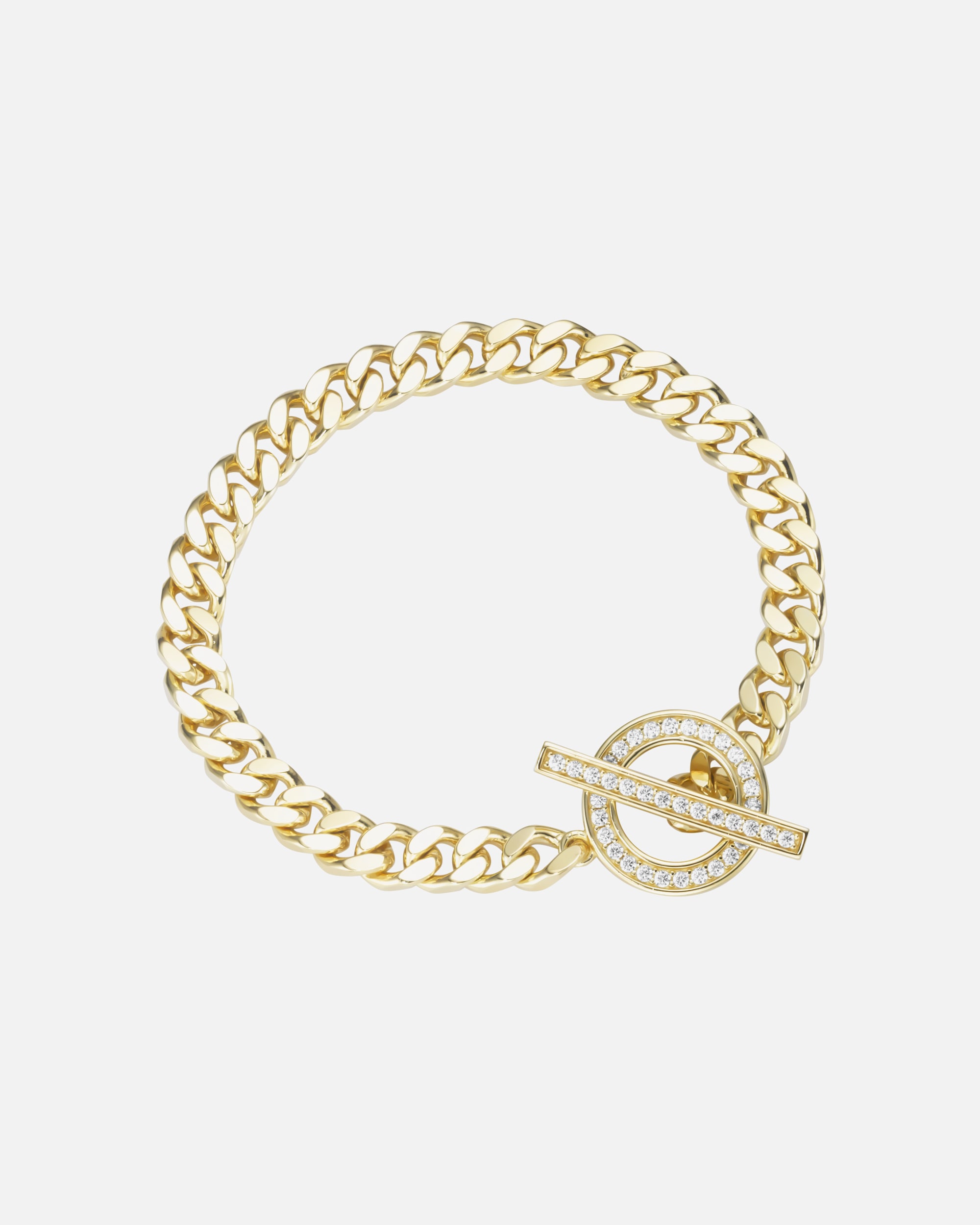 Armband für Weiblich Giorgio Martello Milano Armband Panzerkette, Schließe mit Zirkonia, Silber 925 Gold