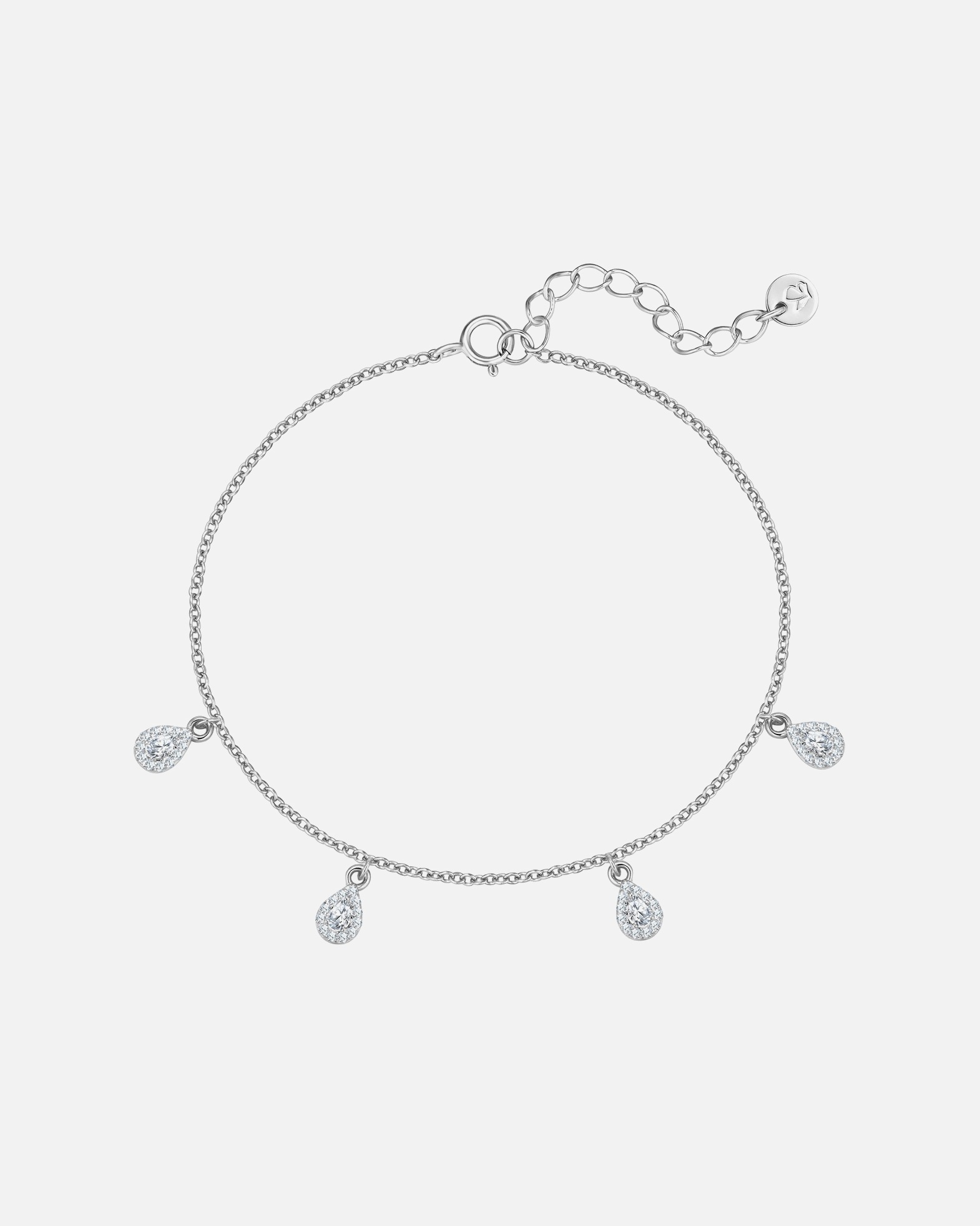 Armband für Weiblich Armband Sterling Silber Zirkonia weiß 17,0 cm Basislänge + 3,0 cm Verlängerung