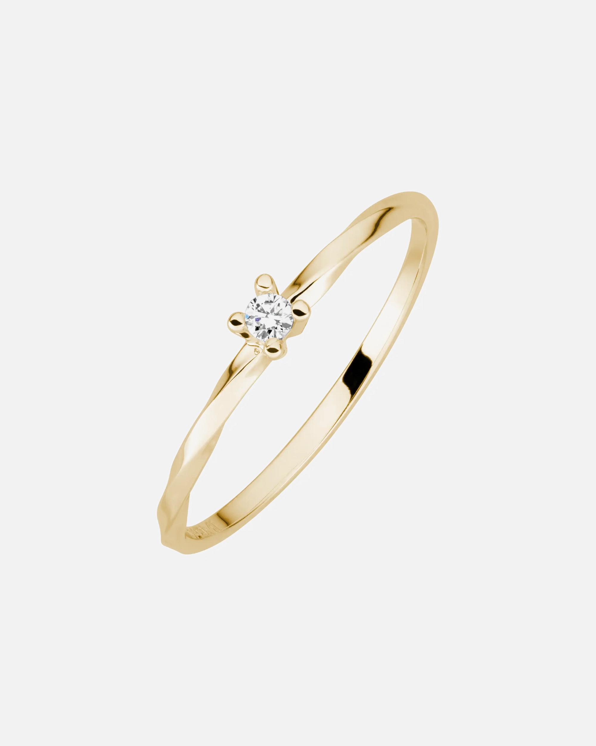 Ring für Weiblich Lyomi Default Brand Line Ring 585/- Gold Diamant Lab Grown weiß 0,04ct. 050 (15,9)