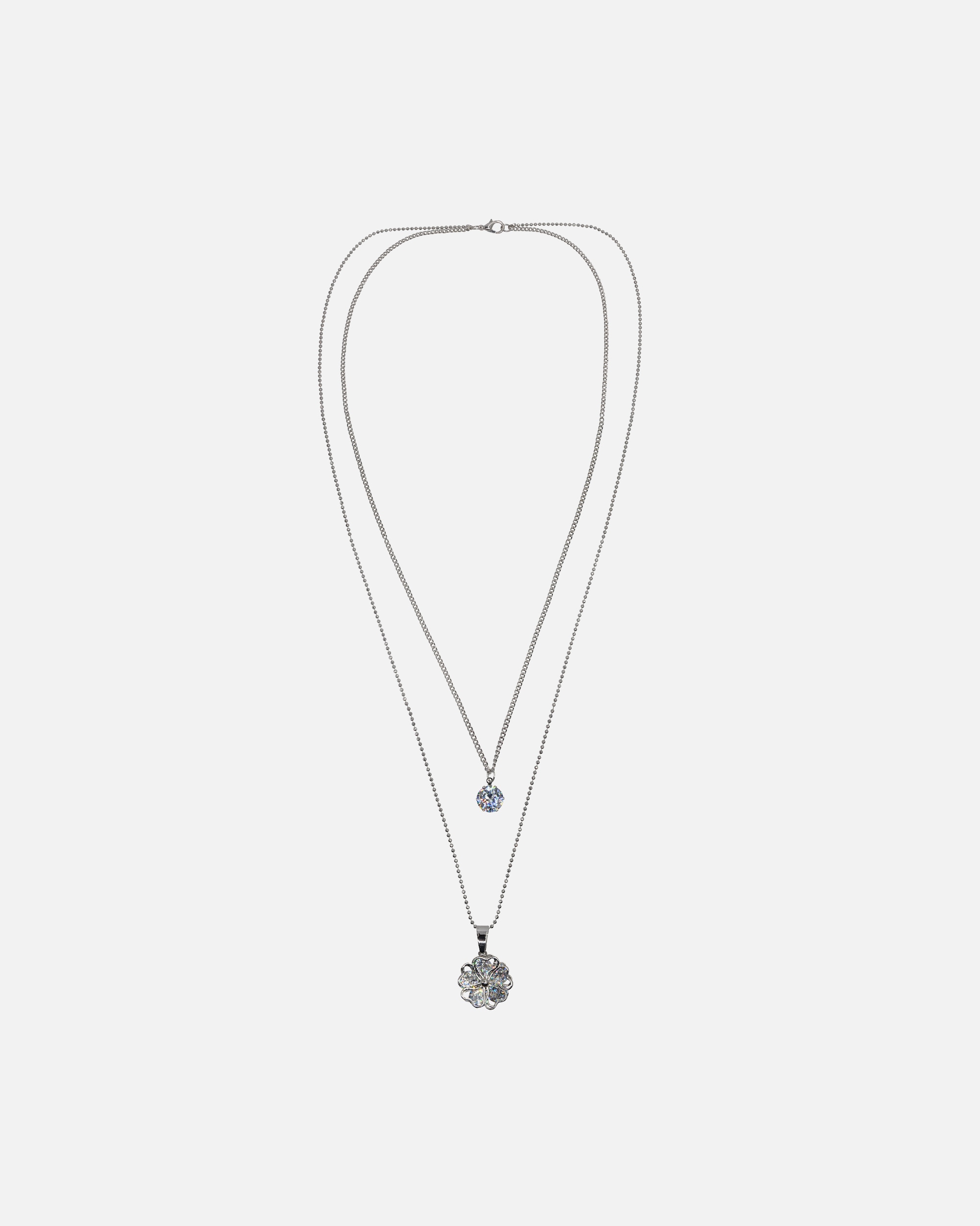 Kette für Weiblich Steuer Anhänger mit Kette Metall Glasstein weiß 59,0cm