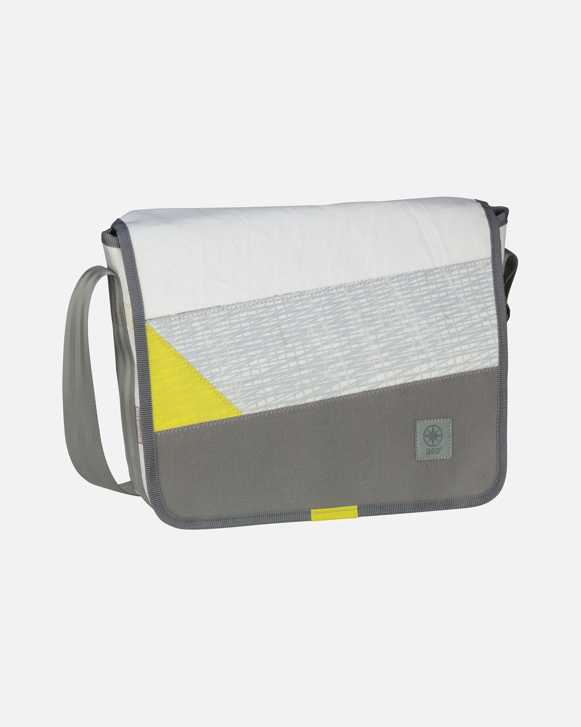 Umhängetasche für Unisex 360Grad Umhängetasche Barkasse Weiß/Gelb Carbon