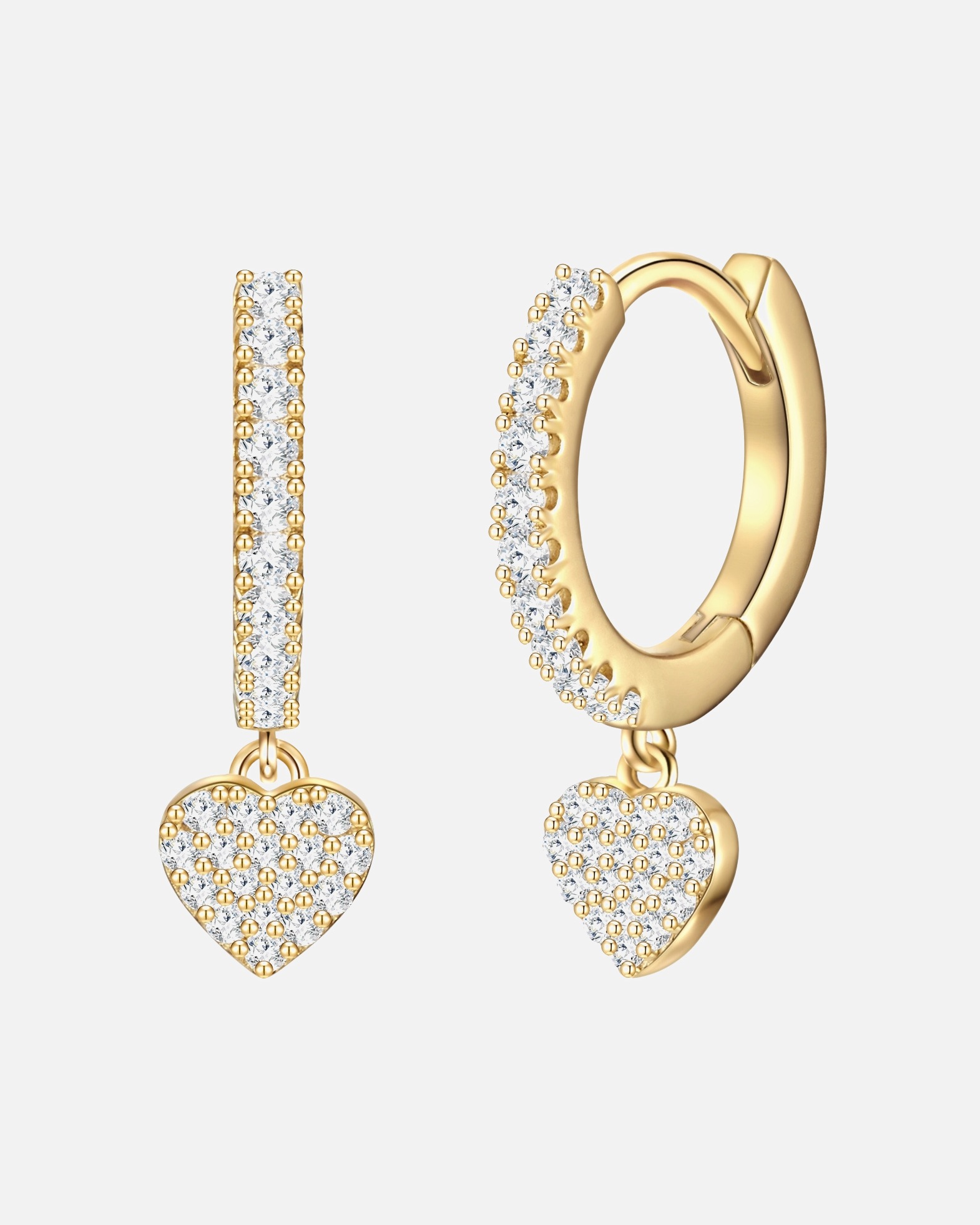 Creolen für Weiblich Glanzstücke München Creolen Herz Sterling Silber Zirkonia in Gelbgold 1 Stück