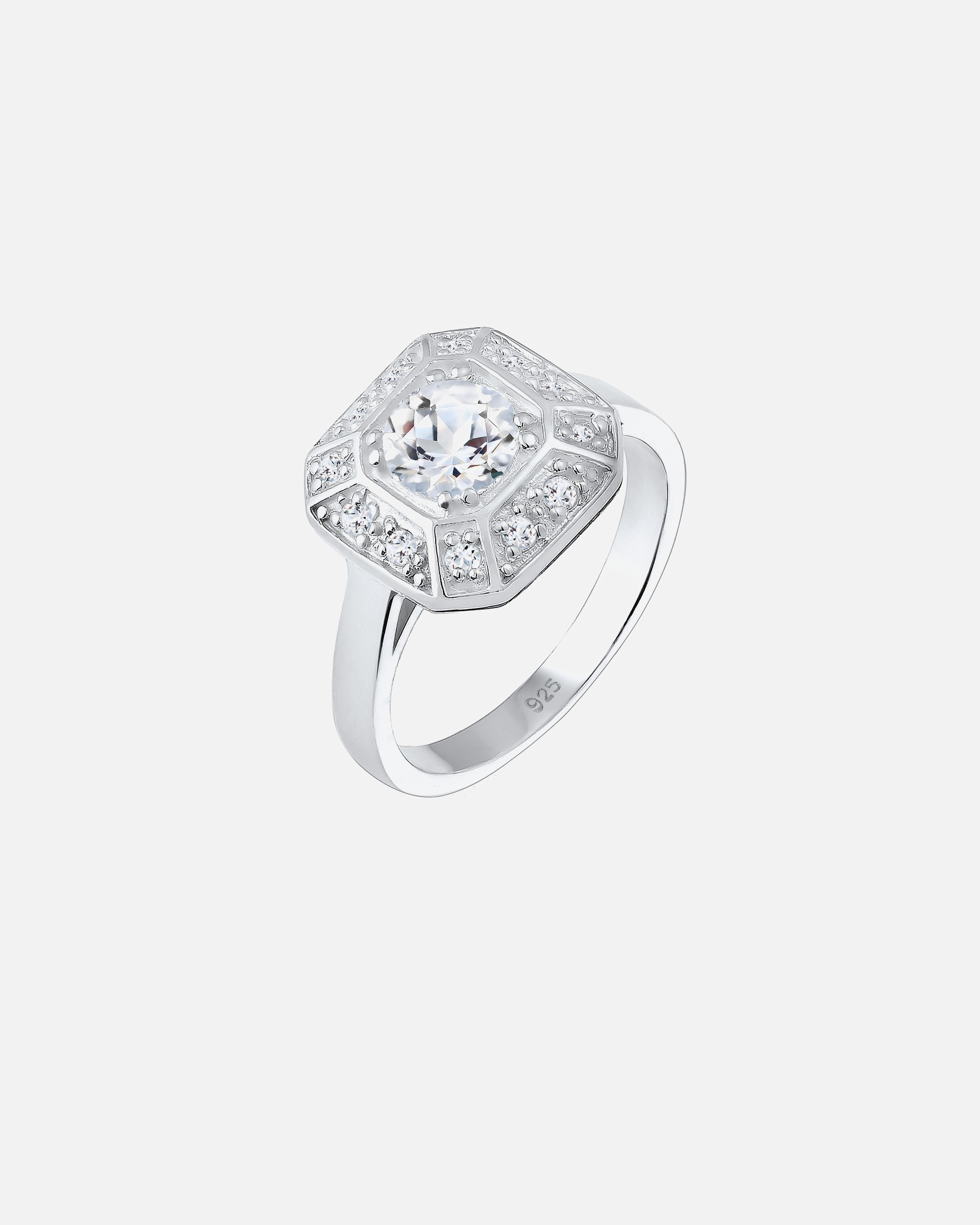 Ring für Weiblich Elli PREMIUM Verlobungsring Glamour Funkelnd Topas 925 Silber 54