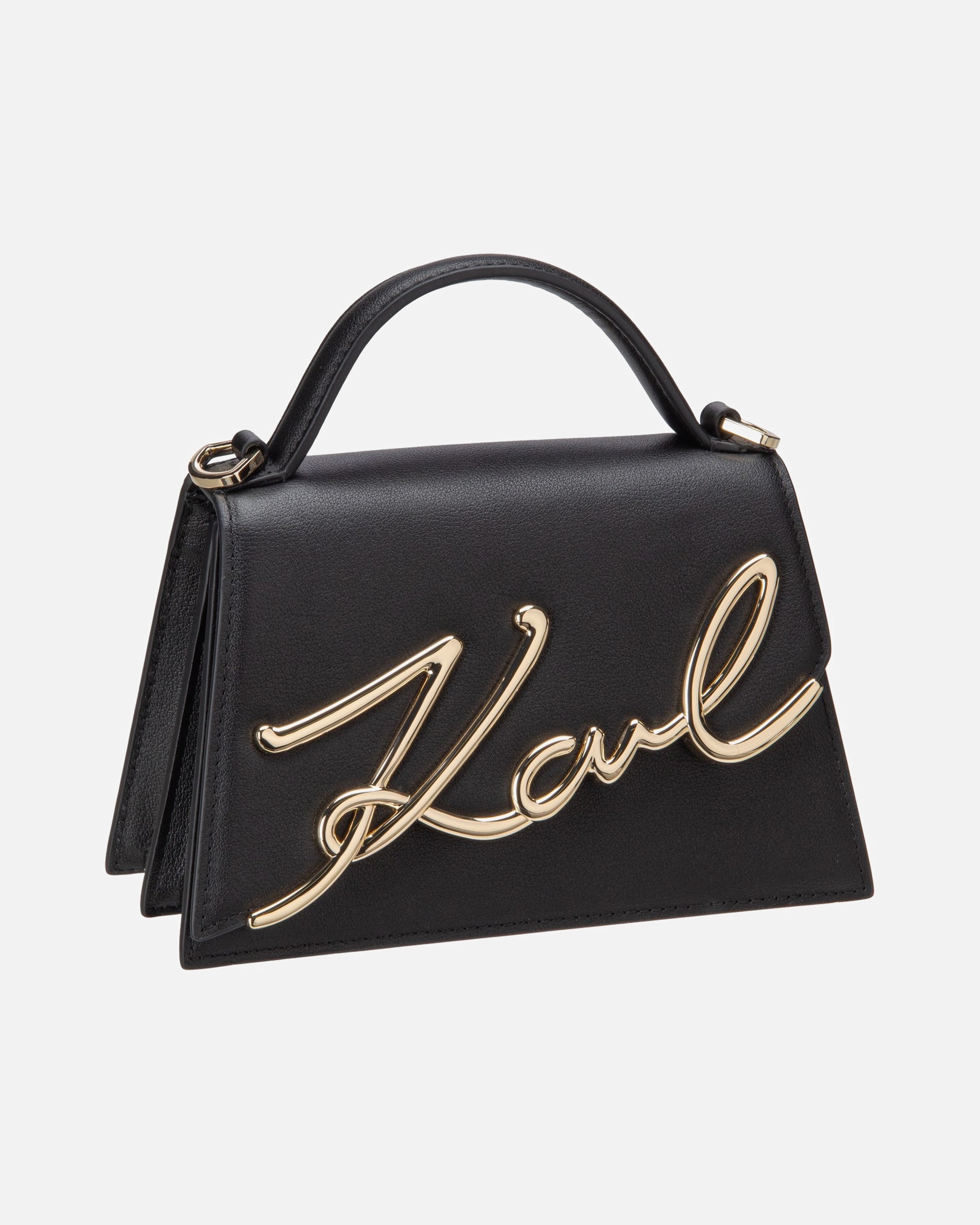 Handtasche für Weiblich Karl Lagerfeld Handtasche K/Signature 2.0 SM Black/Gold