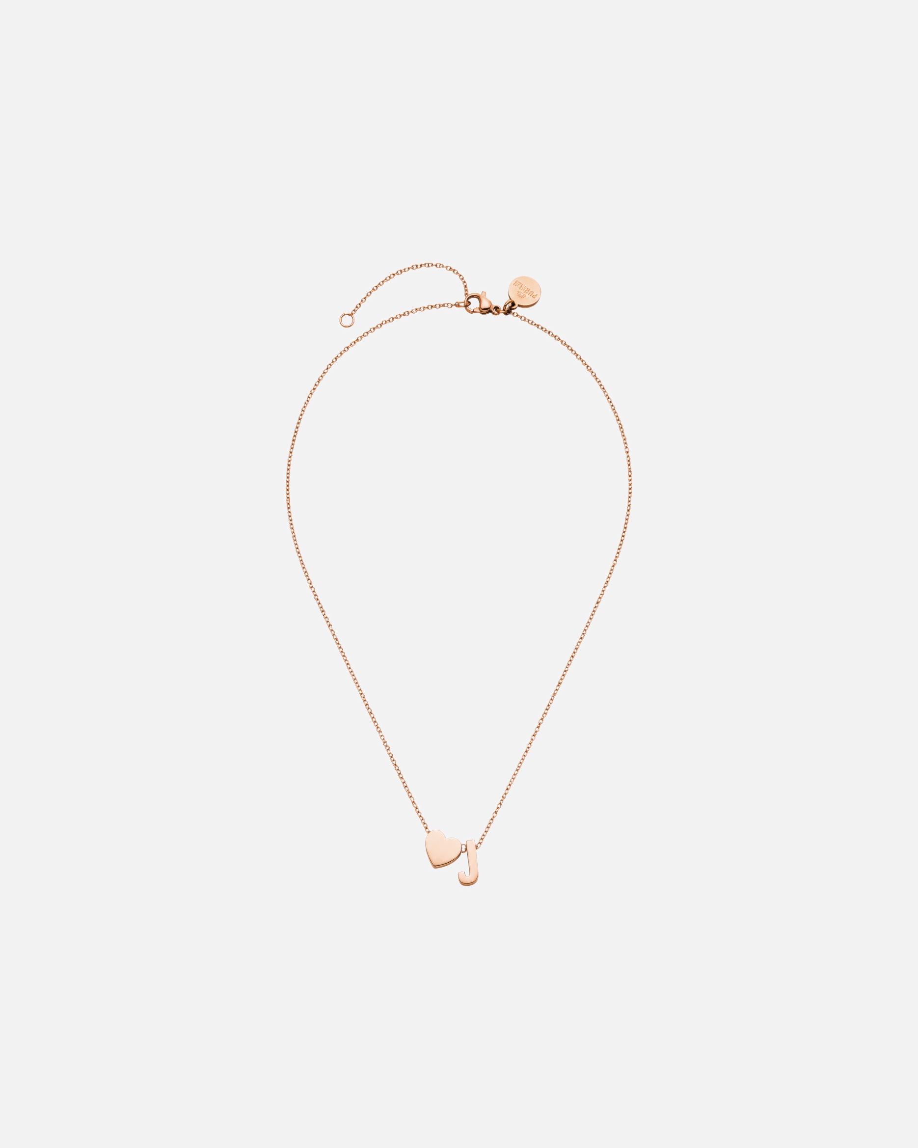 Halskette für Unisex Purelei Letter Heart J Kette 100% Edelstahl Rosegold