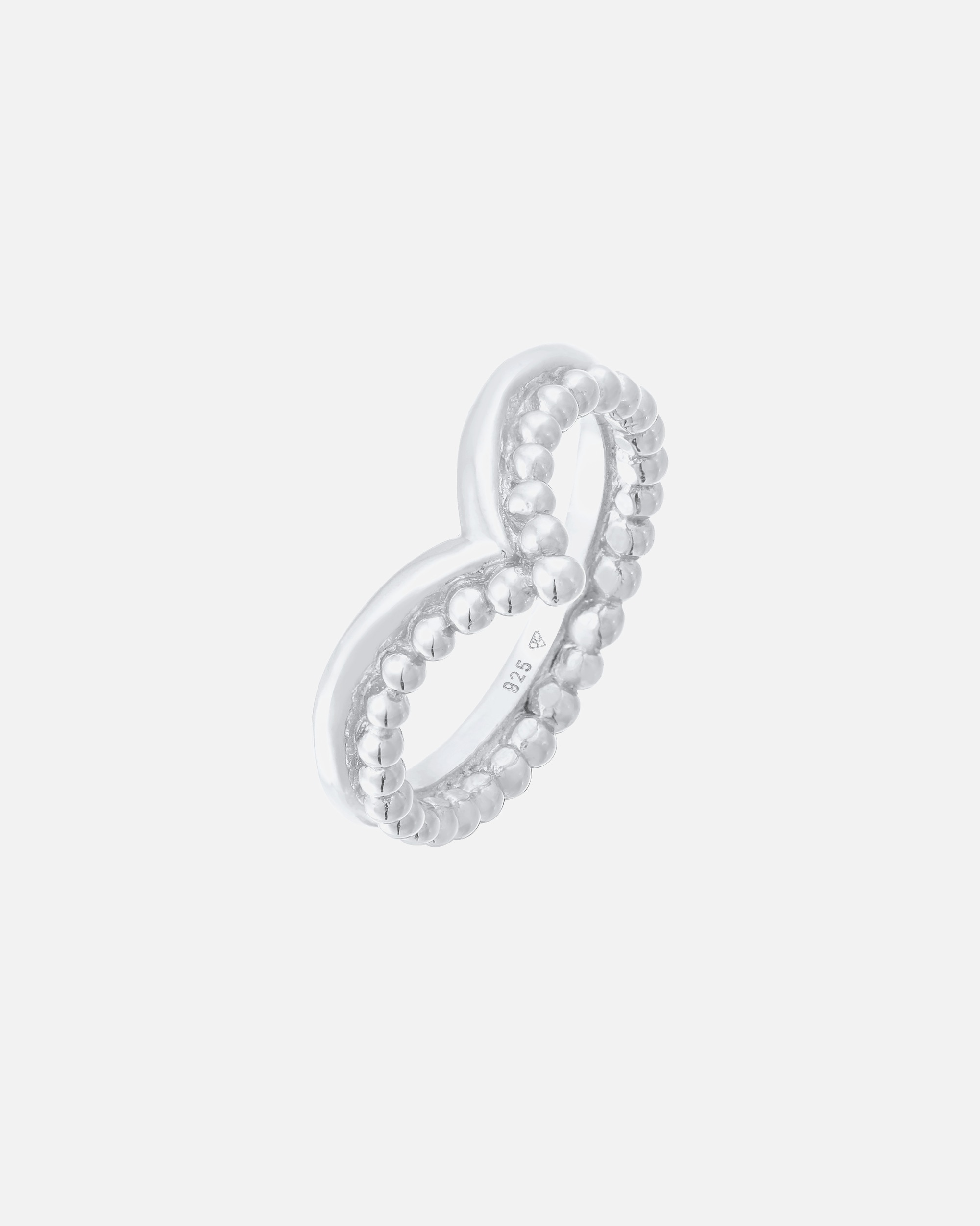 Ring für Weiblich Elli Kugel Design V-Form Stacking 925 Silber 54