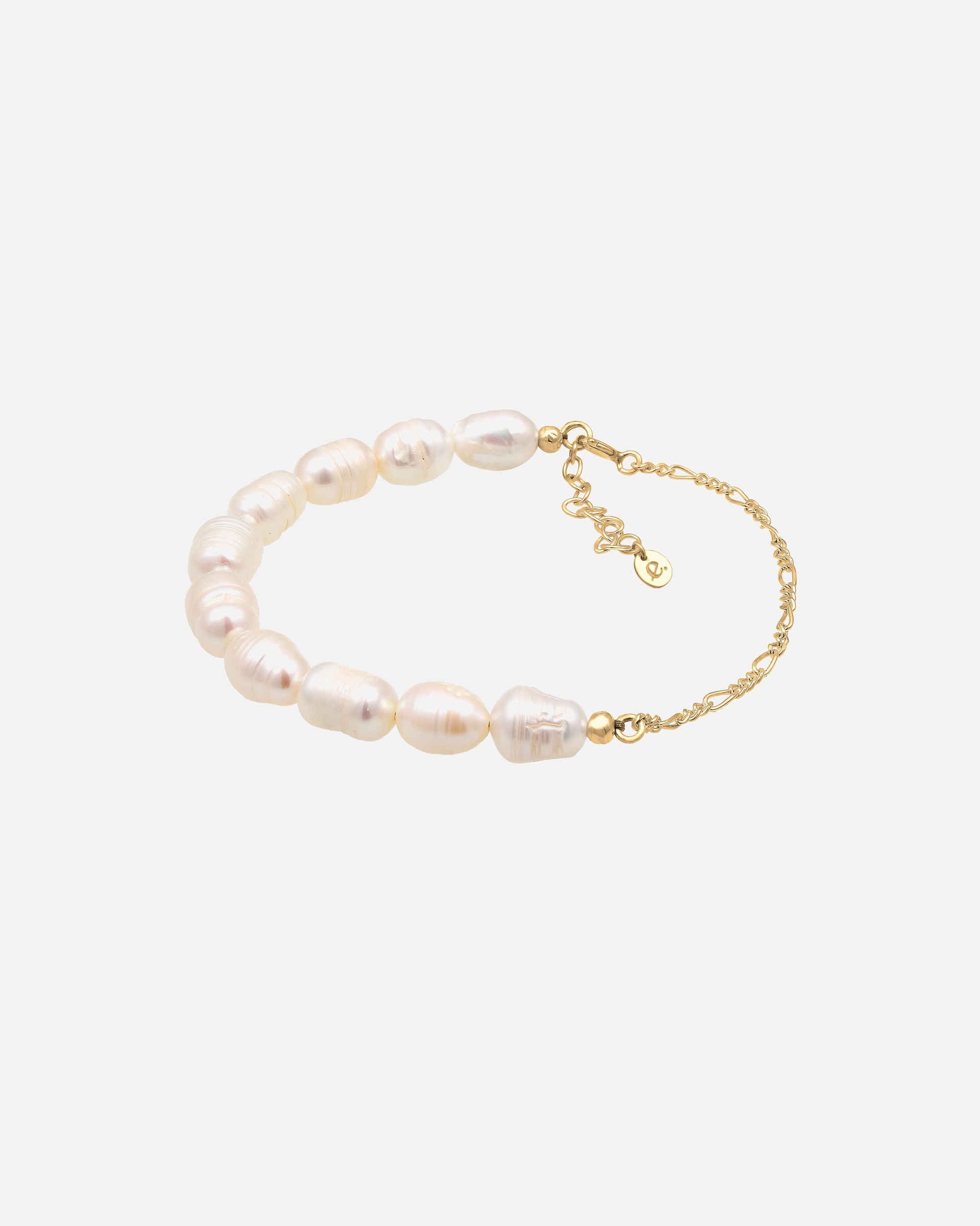 Armband für Weiblich Elli PREMIUM Elli PREMIUM Armband Figaro Barock Süßwasserzuchtperle 925er Silber 1 Stück