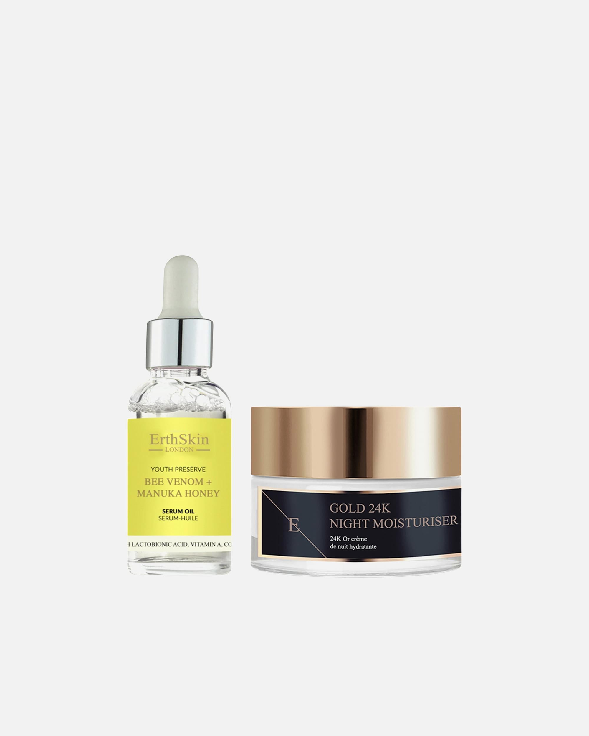 Gesichtspflegeset für Weiblich ErthSkin London Bienenöl + Gold Night Duo 1 Stück