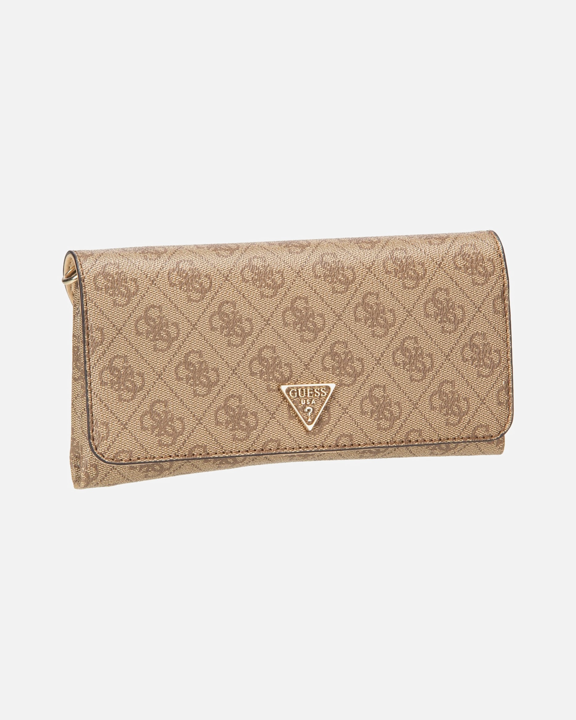 Handtasche für Weiblich GUESS Clutch Noelle II Xbody Flap Organizer latte logo-brown