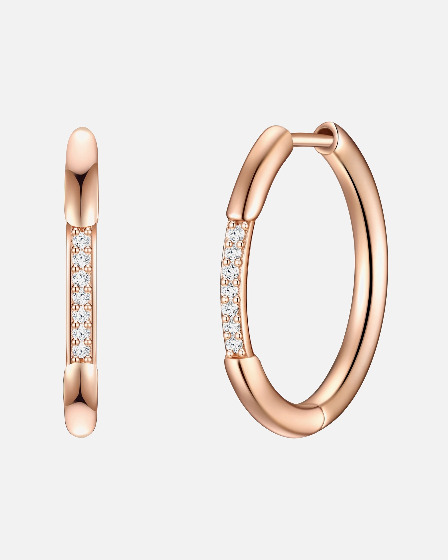 Creolen für Weiblich Glanzstücke München Creolen Sterling Silber Zirkonia in Roségold 1 Stück
