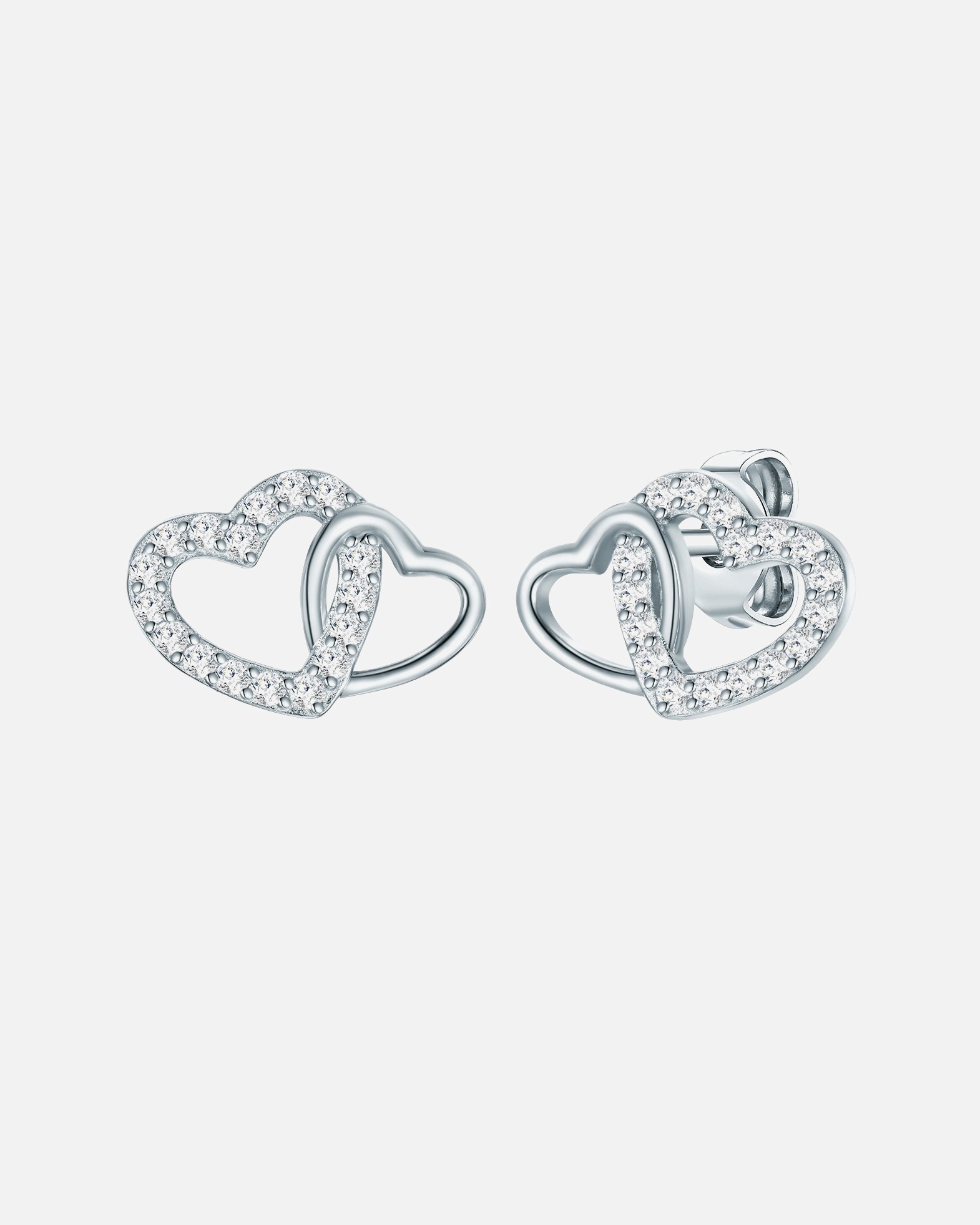 Ohrringe für Weiblich Rafaela Donata Ohrstecker Herz Sterling Silber Zirkonia in Gelbgold 1 Stück