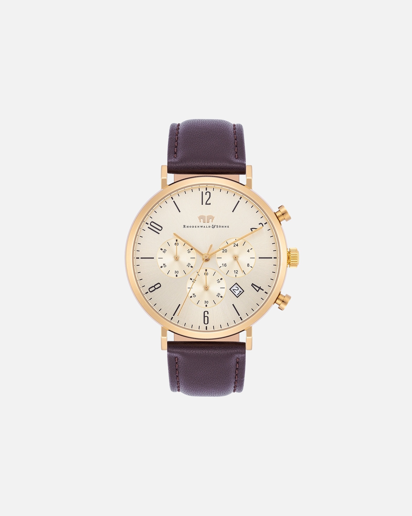 Uhr für Männlich Rhodenwald & Söhne Armband-Uhr Arakon aus Echtleder in gelbgold 1 Stück