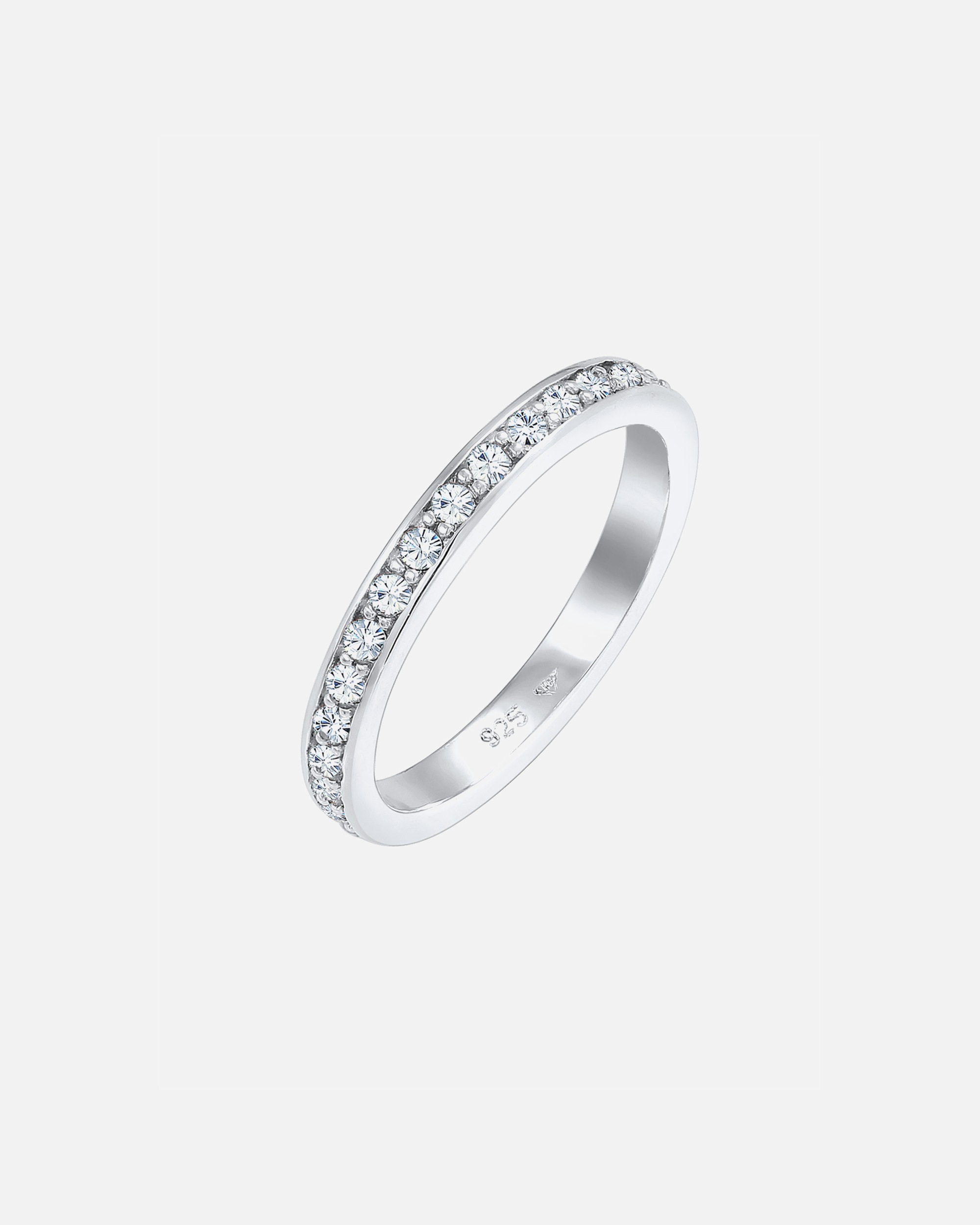 Ring für Weiblich Elli Bandring Memoire Glas Kristalle 925 Silber vergoldet 54